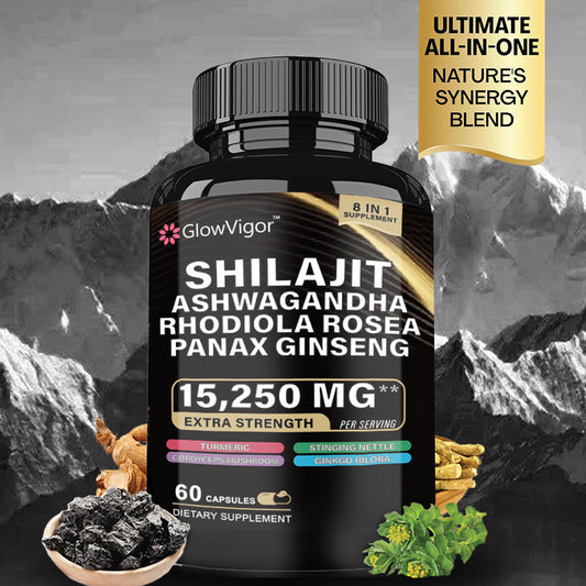 GlowVigor Shilajit 9000 Panax Ginseng 1500MG Ashwagandha and More