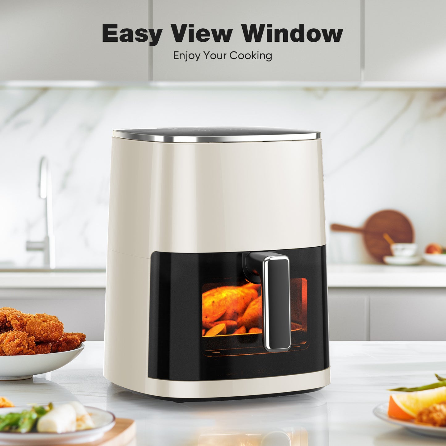 Air Fryer 6 Quart Capacity With Window Square Air Fryer 12-in-1