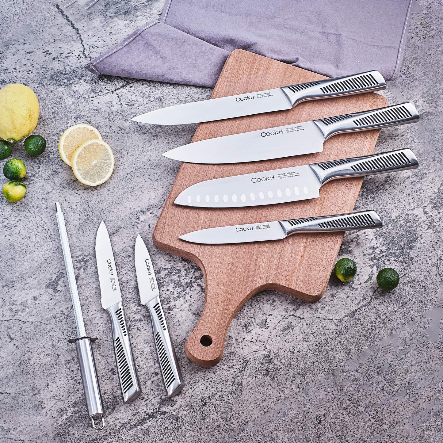 Kitchen Knife Set, 15 Piece Knife Sets with German Stainless Steel Hollow Handle.