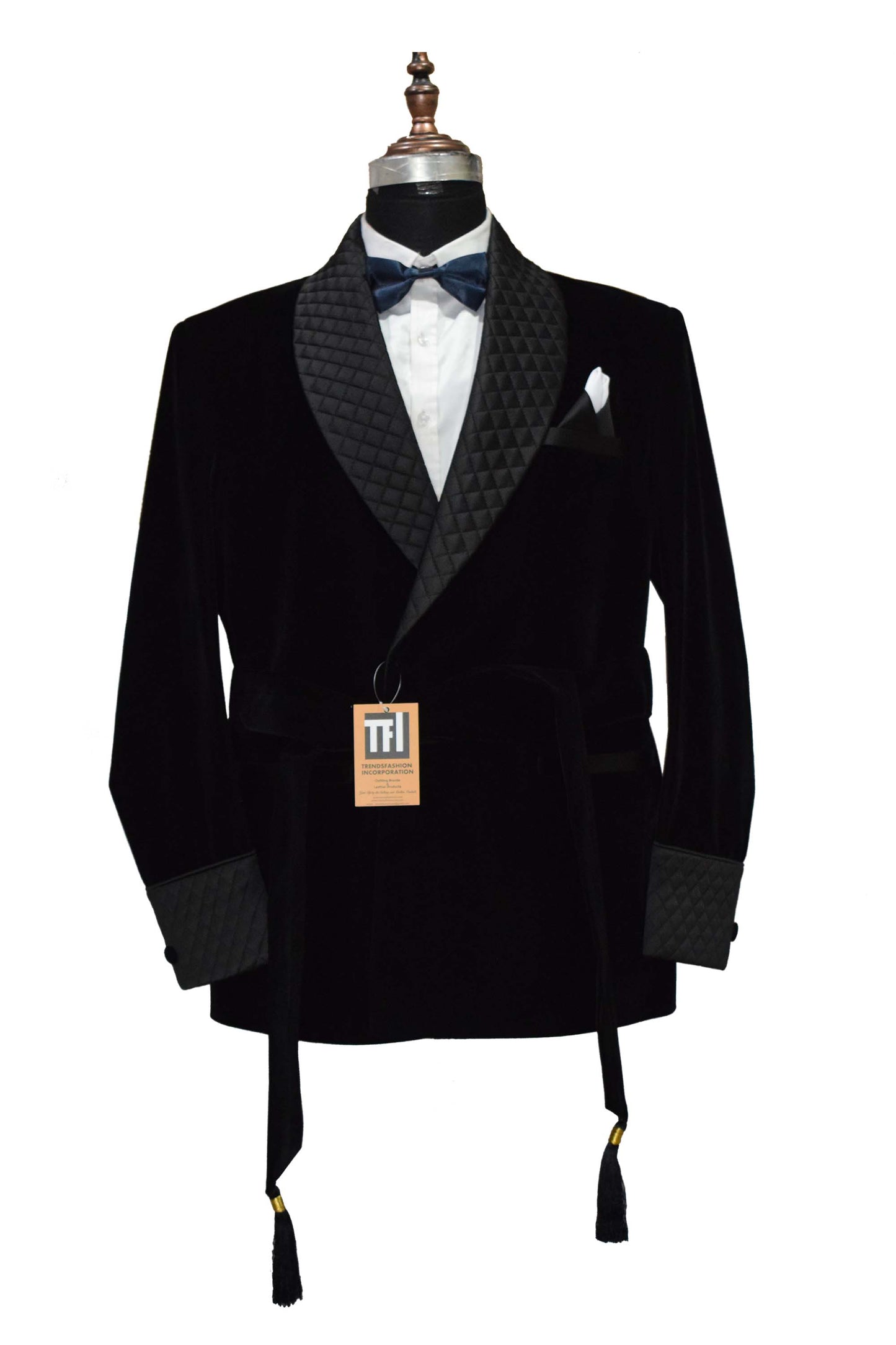 Men Black Smoking Jackets Robes Designer Party Wear Coat