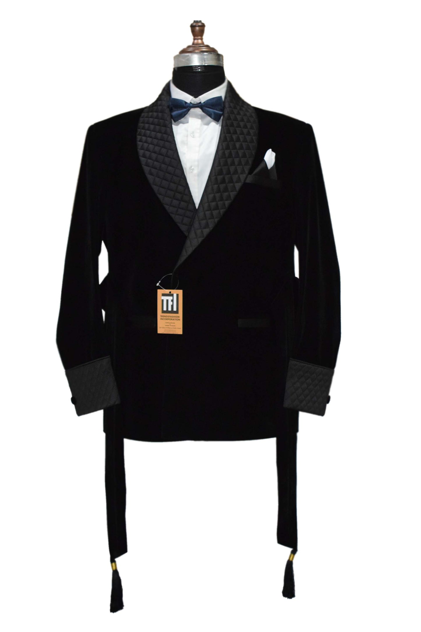 Men Black Smoking Jackets Robes Designer Party Wear Coat