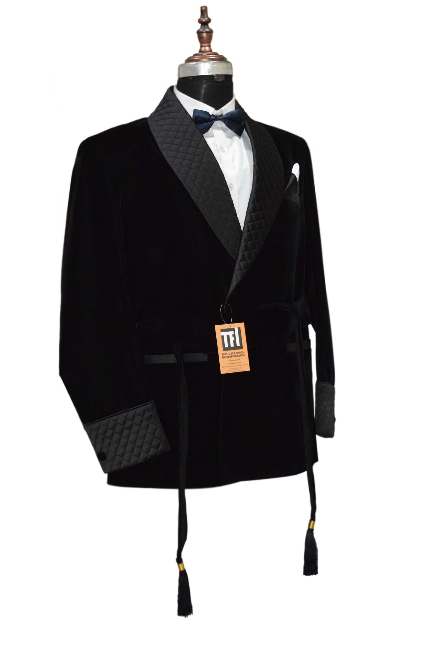 Men Black Smoking Jackets Robes Designer Party Wear Coat