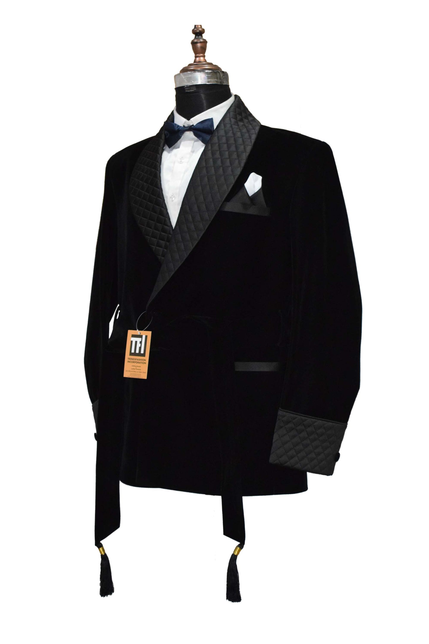 Men Black Smoking Jackets Robes Designer Party Wear Coat