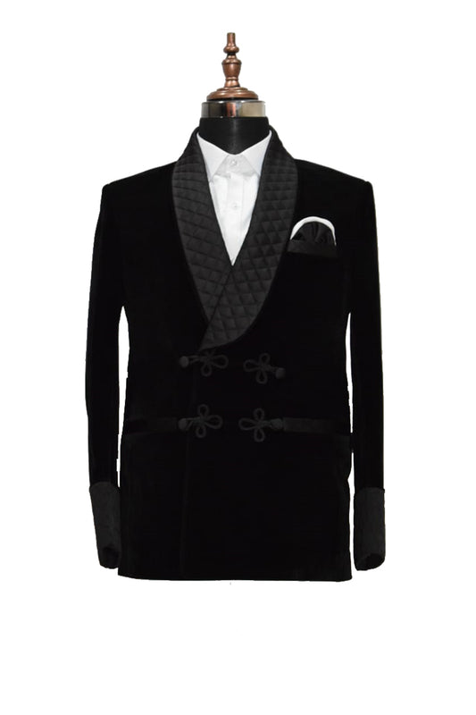 Men Black Smoking Jacket Dinner Party Wear Coat - TrendsfashionIN