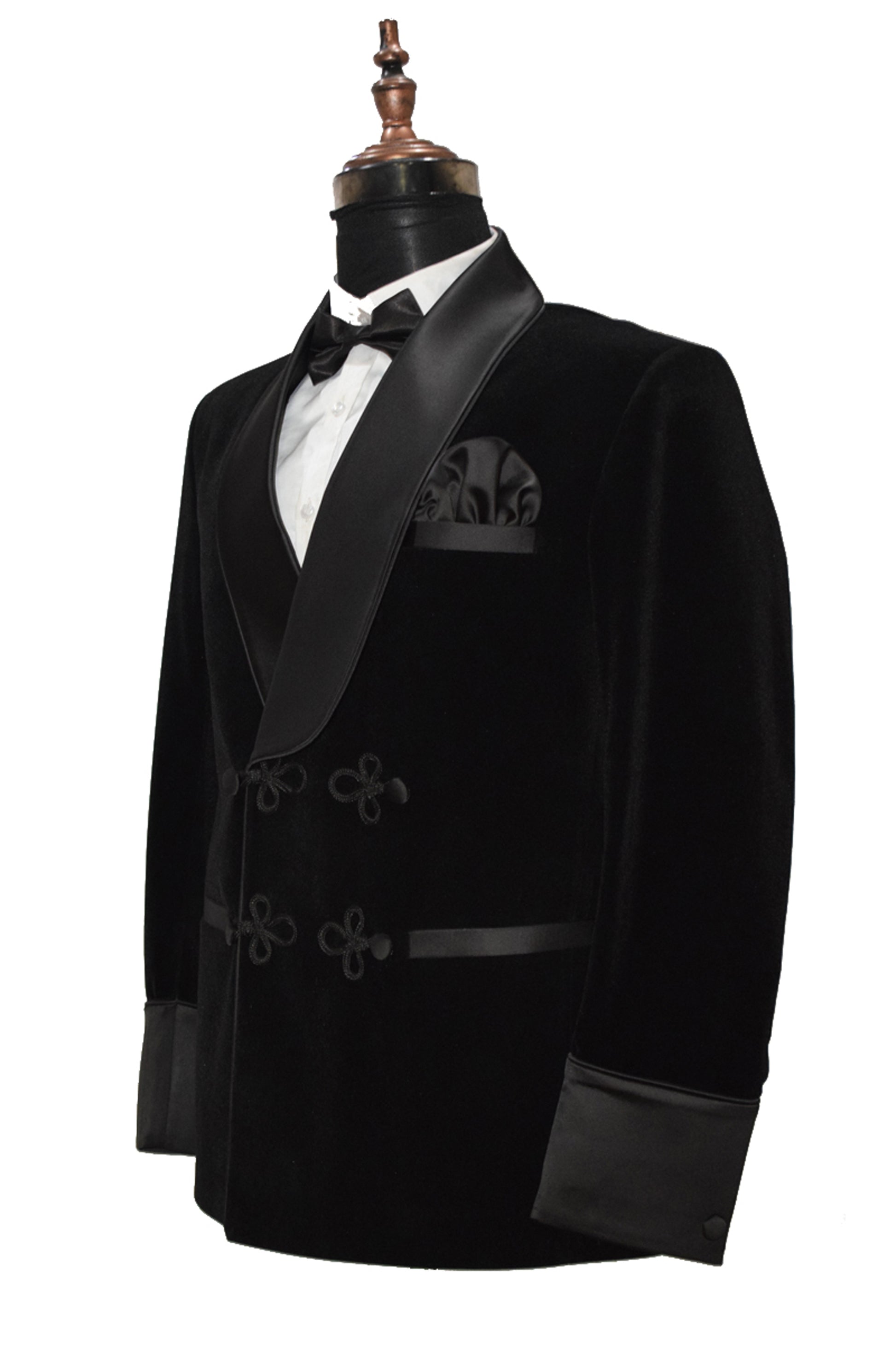 Men Black Smoking Jacket Dinner Party Wear Blazer - TrendsfashionIN