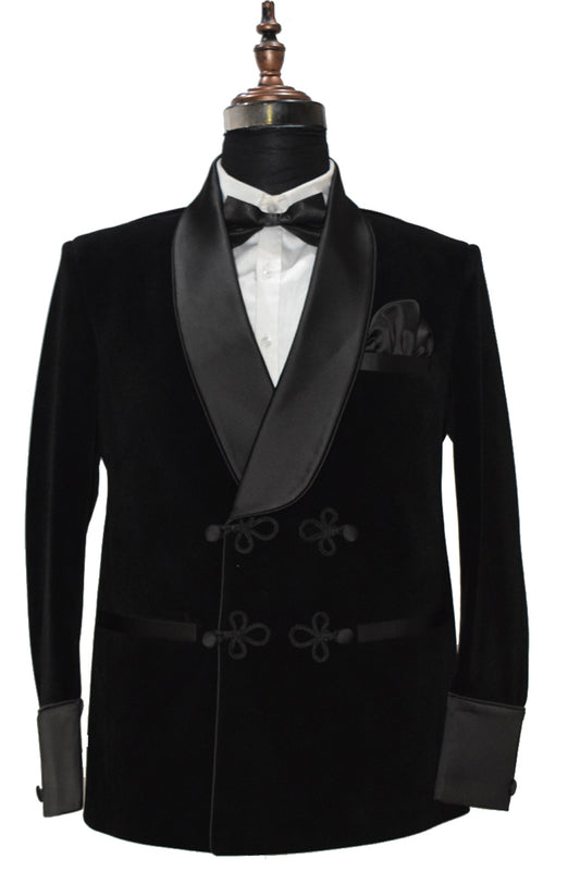 Men Black Smoking Jacket Dinner Party Wear Blazer - TrendsfashionIN