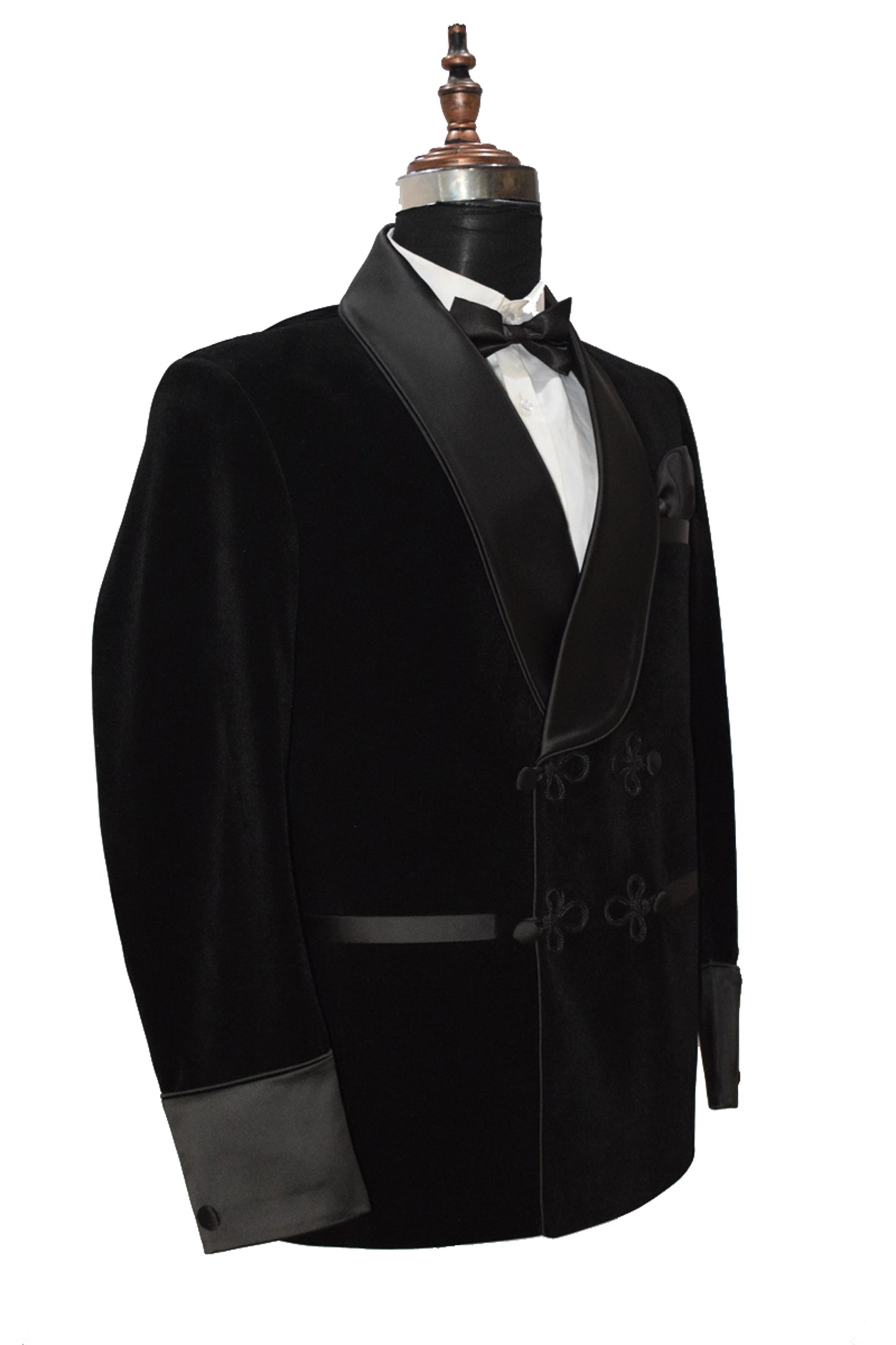 Men Black Smoking Jacket Dinner Party Wear Blazer - TrendsfashionIN