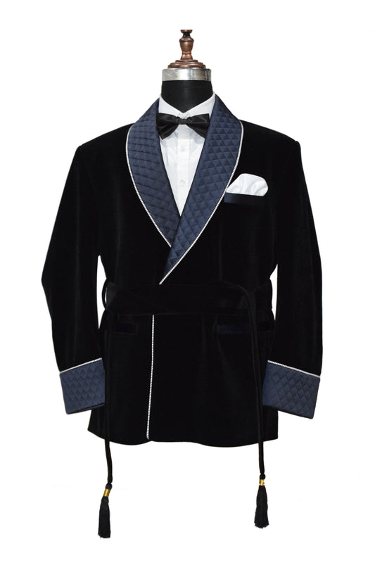 Men Black Smoking Jacket Designer Party Wear Coats