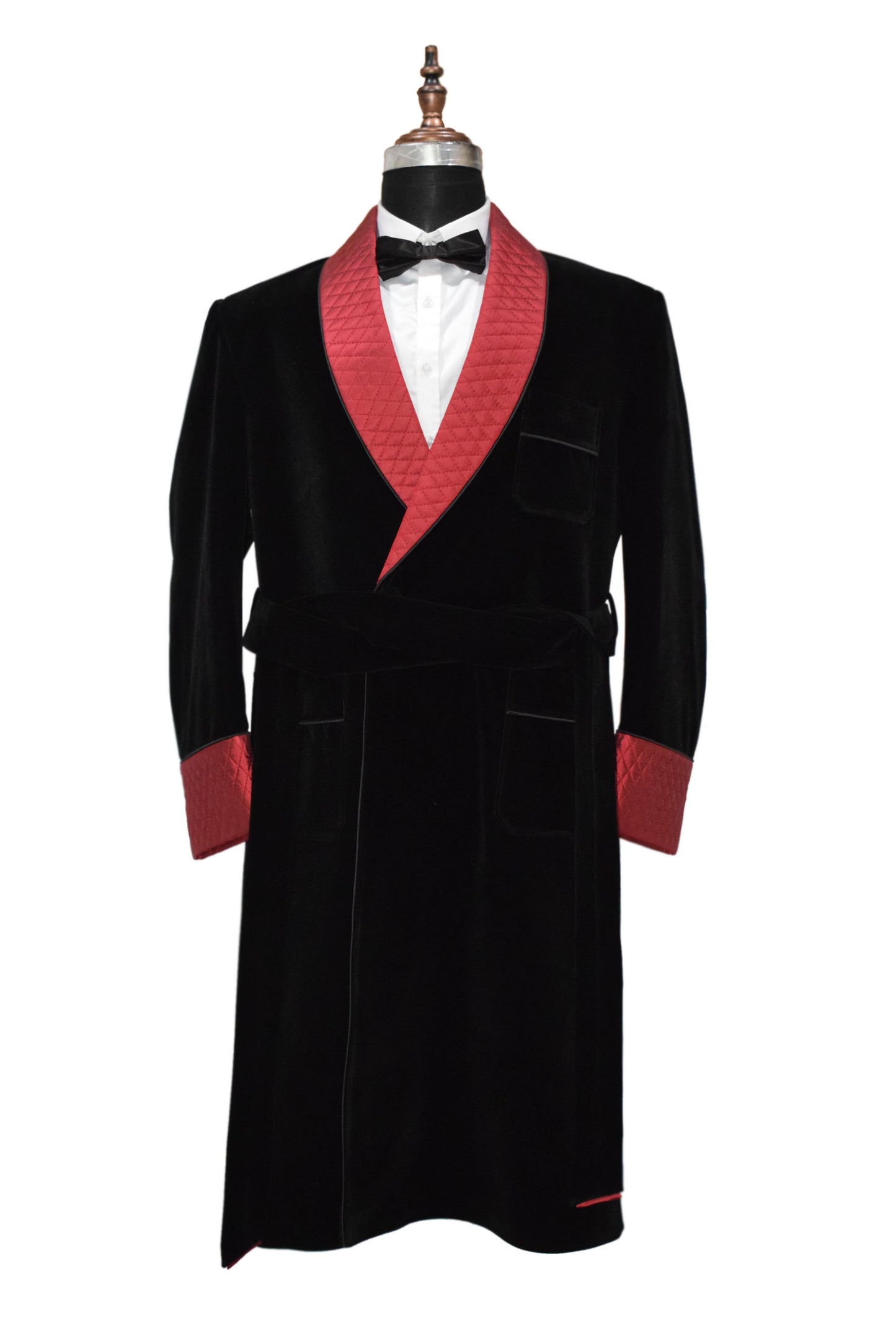 Men Black Smoking Jacket Designer Party Wear Long Coat