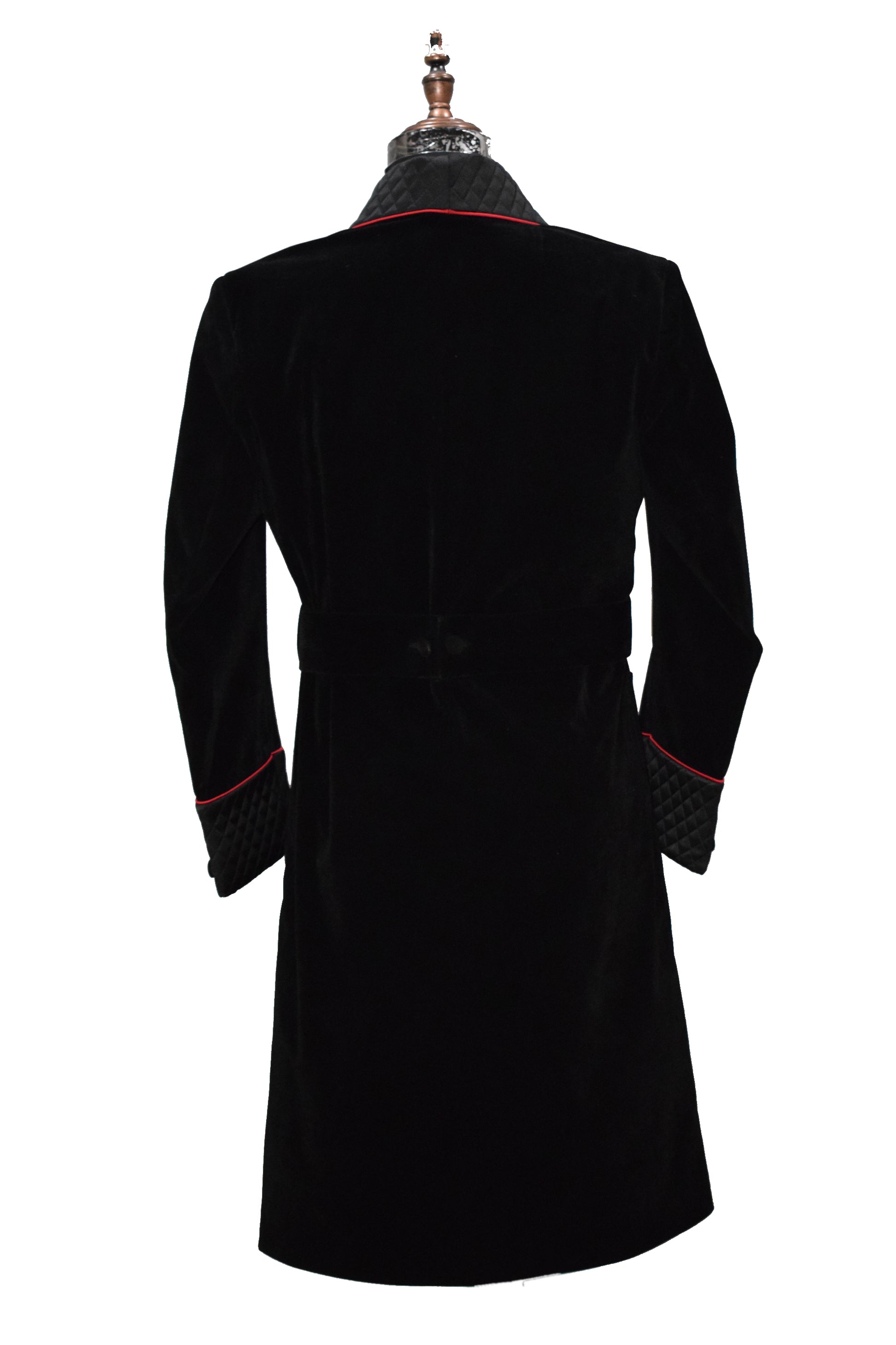 Men Black Smoking Jacket Party Wear Long Coat - TrendsfashionIN