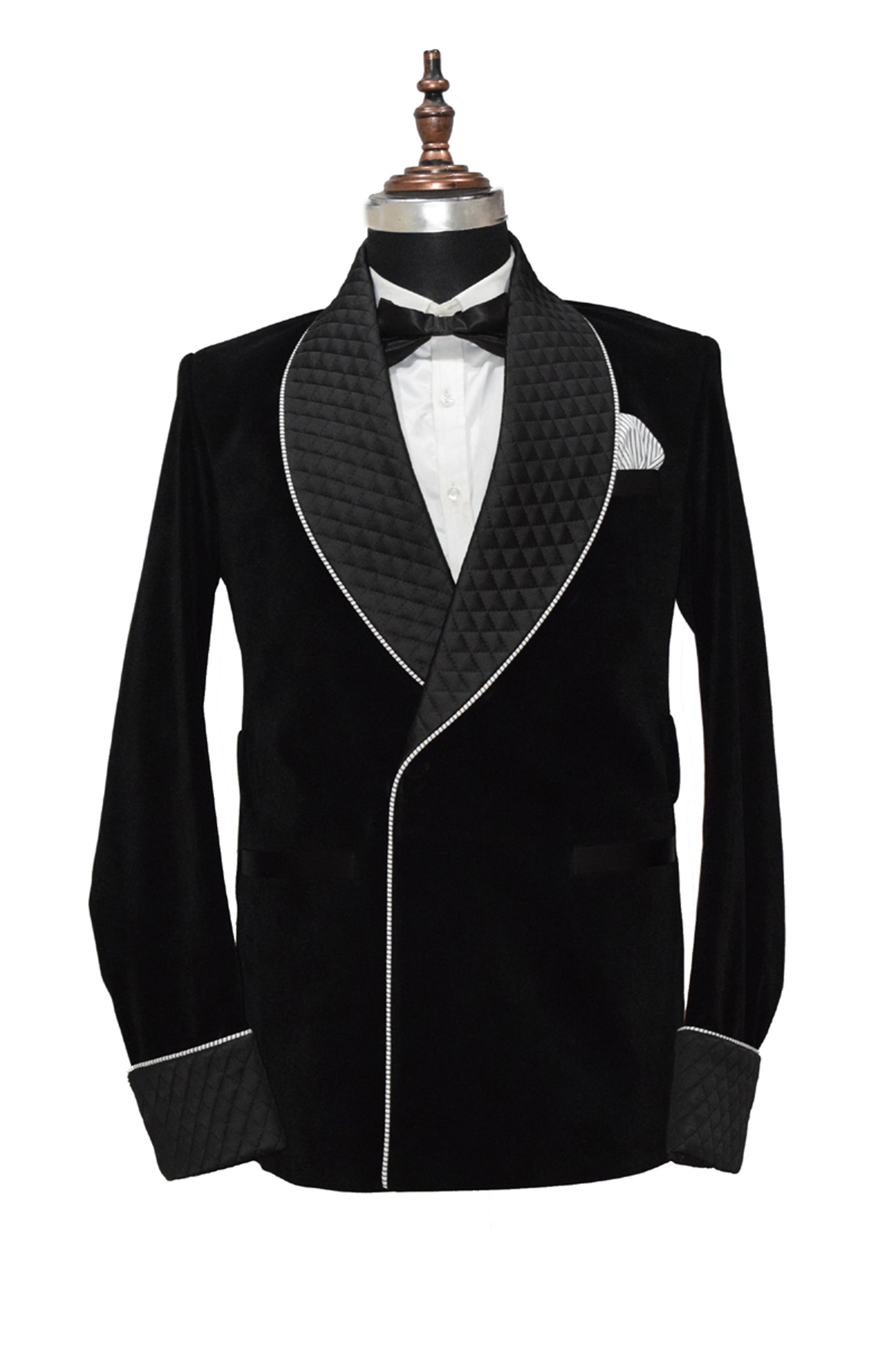 Men Black Smoking Jacket Dinner Party Wear Coat - TrendsfashionIN