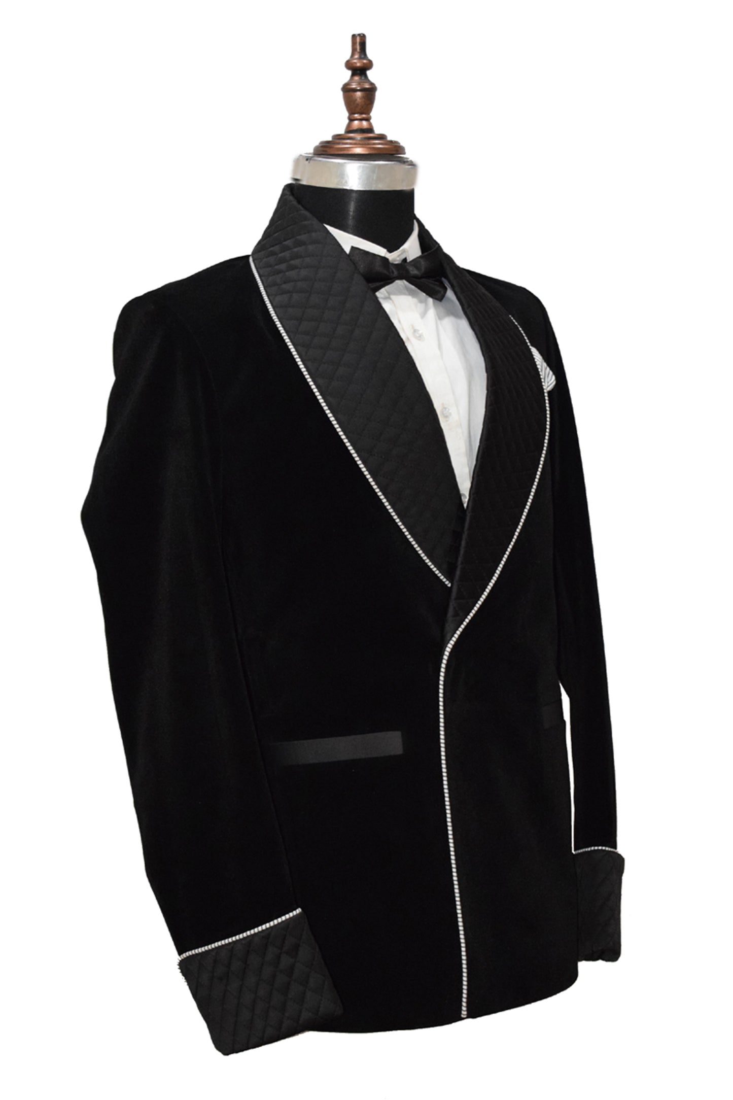 Men Black Smoking Jacket Dinner Party Wear Coat - TrendsfashionIN