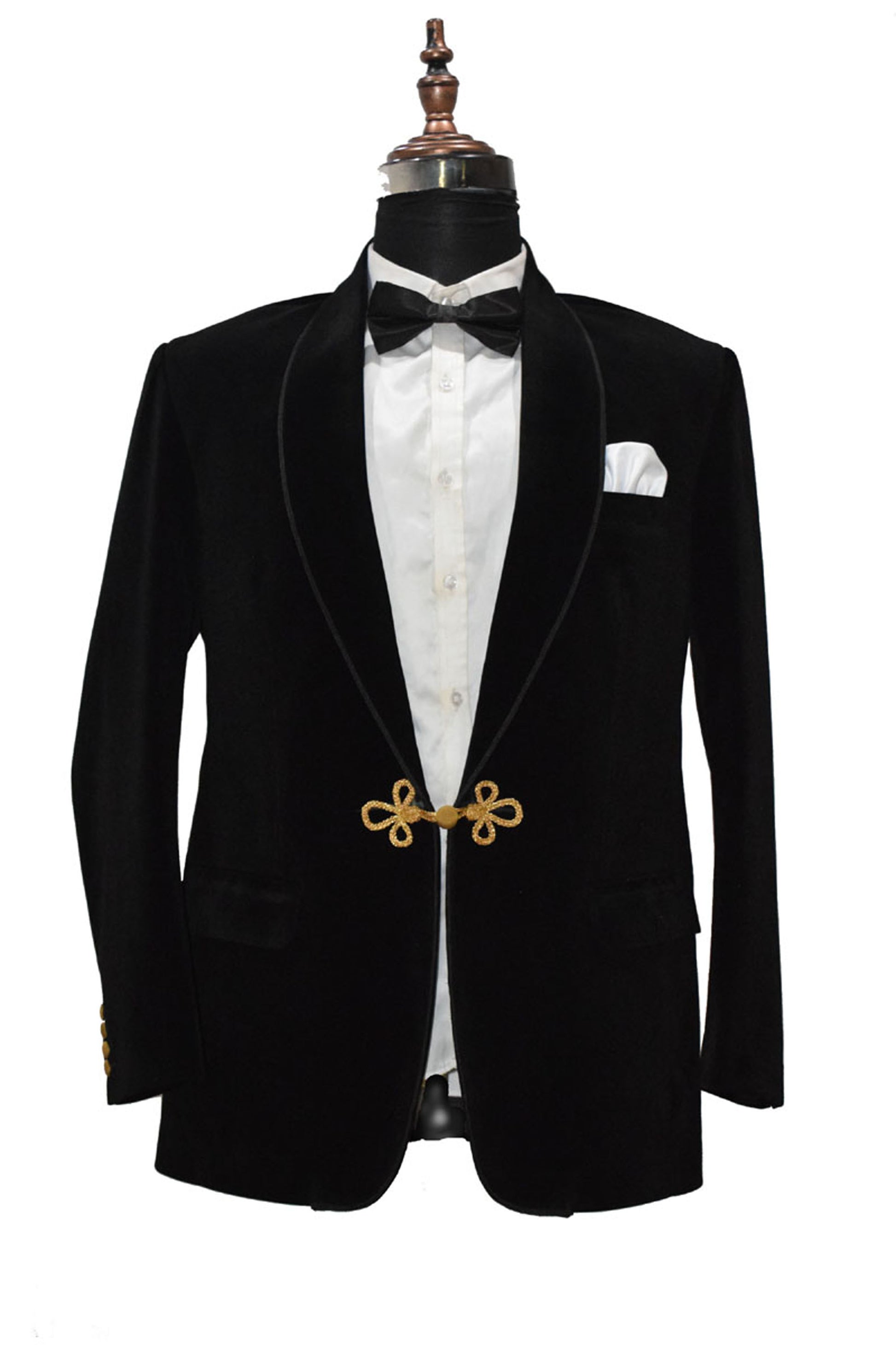 Men Black Smoking Jacket Dinner Party Wear Coat - TrendsfashionIN