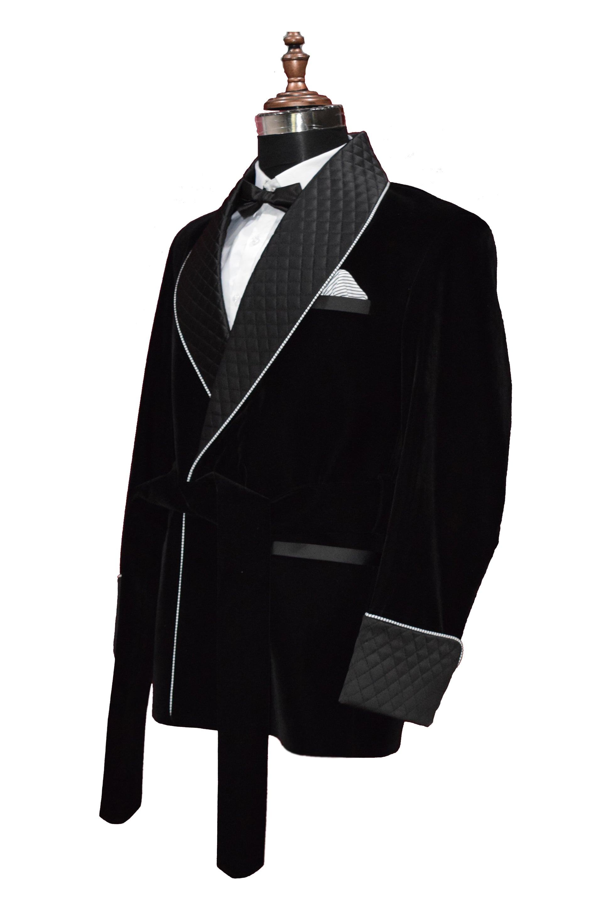 Men Black Smoking Jacket Designer Party Wear Coats - TrendsfashionIN