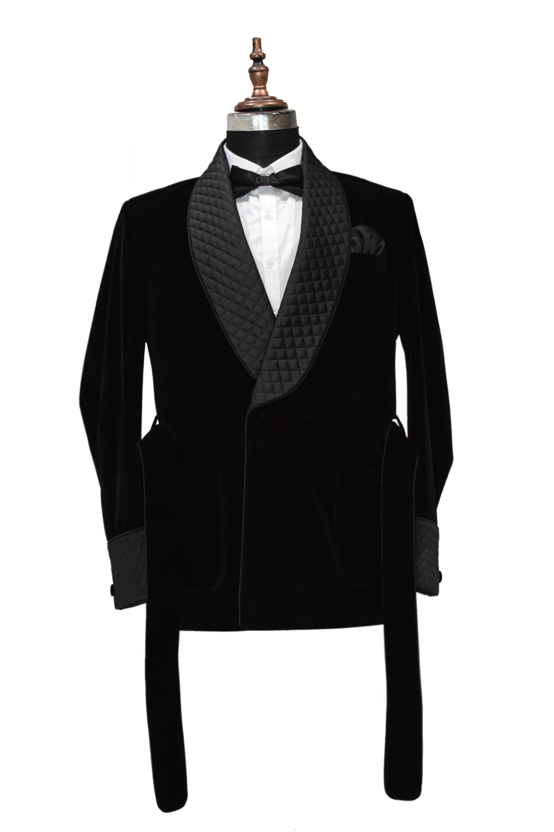 Men Black Smoking Jacket Designer Party Wear Coats - TrendsfashionIN