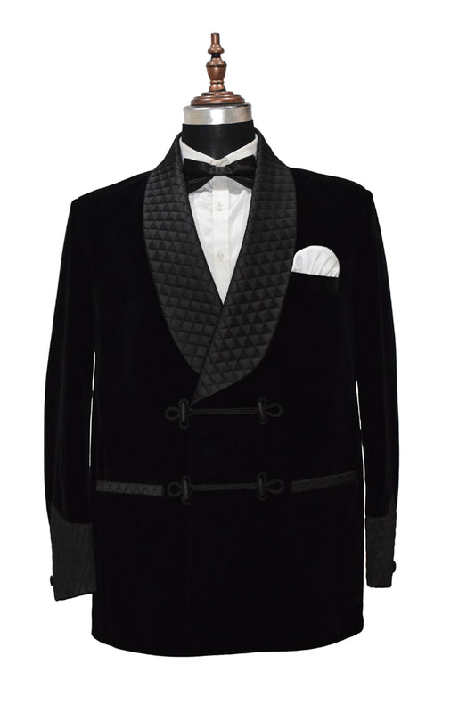 Men Black Smoking Jacket Dinner Party Wear Coat - TrendsfashionIN