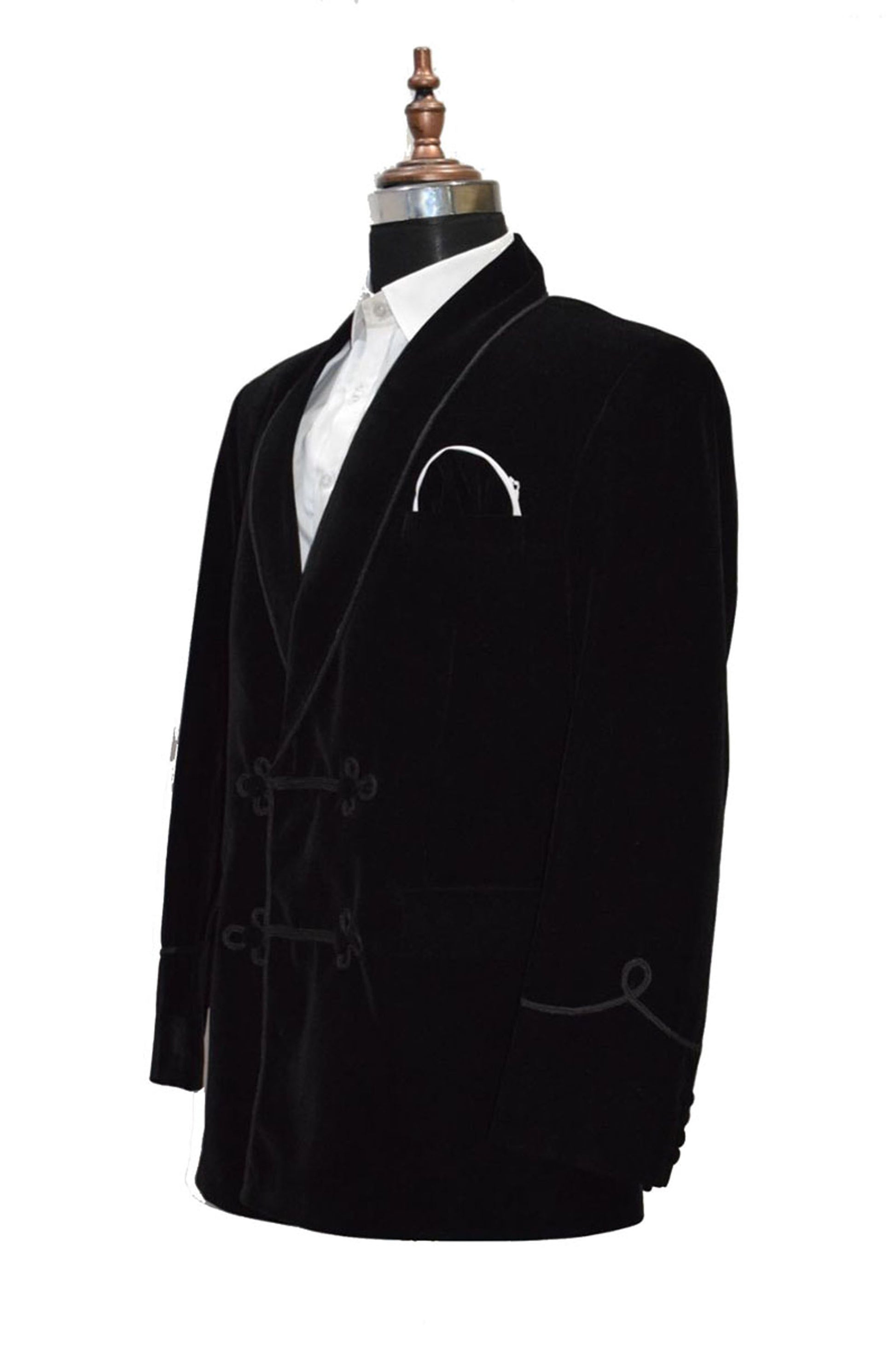 Men Black Smoking Jacket Dinner Party Wear Blazer - TrendsfashionIN