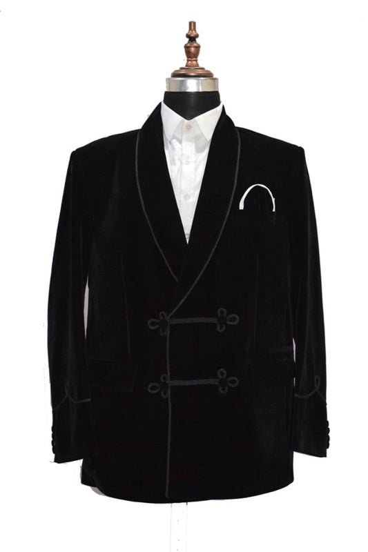 Men Black Smoking Jacket Dinner Party Wear Blazer - TrendsfashionIN