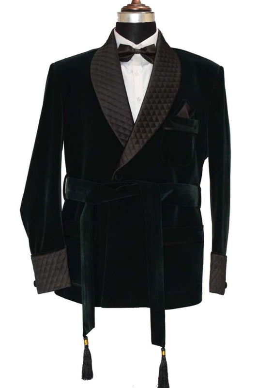 Men Green Smoking Jackets Dinner Party Wear Coats - TrendsfashionIN