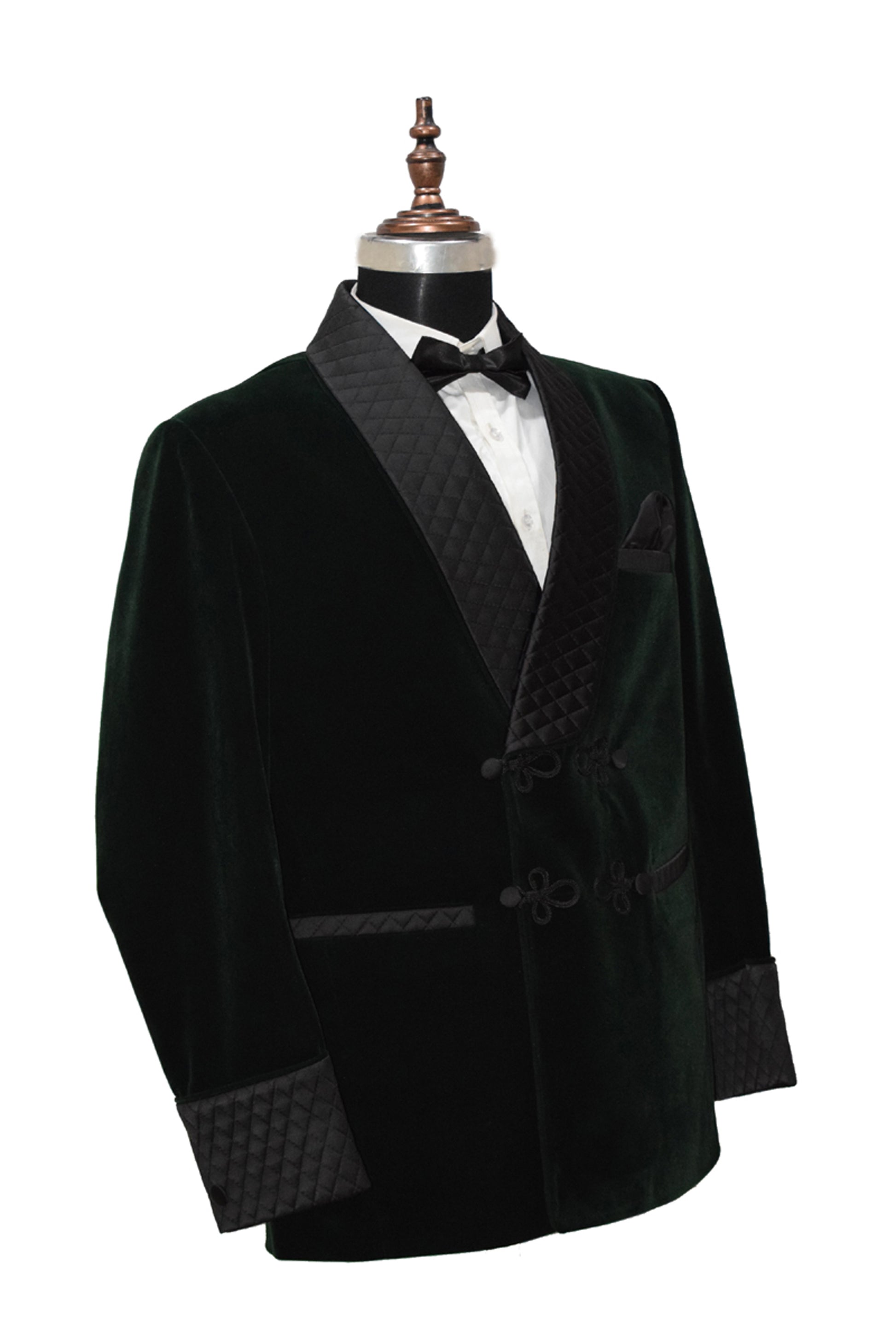 Men Green Smoking Jacket Party Wear Wedding Blazer - TrendsfashionIN