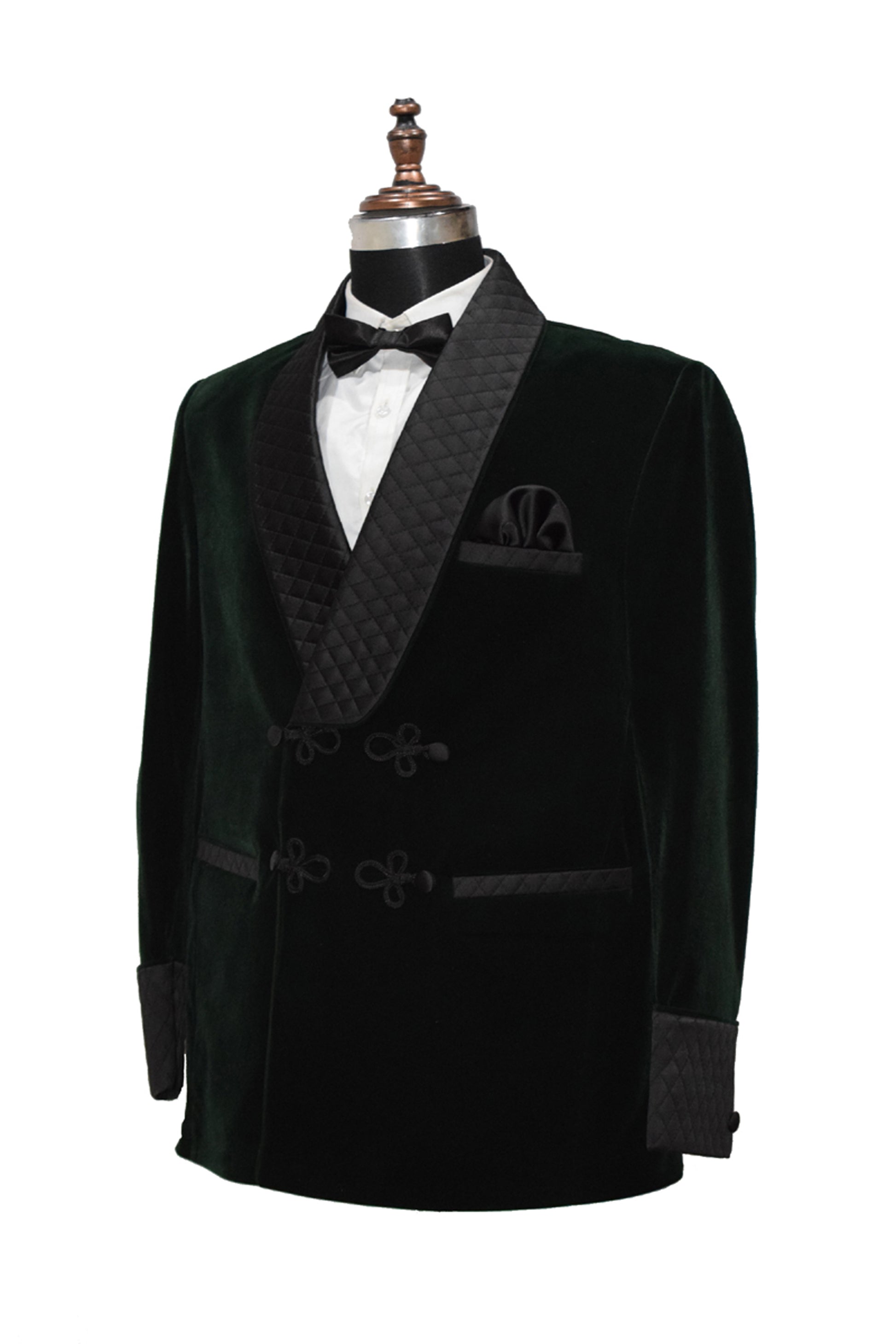 Men Green Smoking Jacket Party Wear Wedding Blazer - TrendsfashionIN