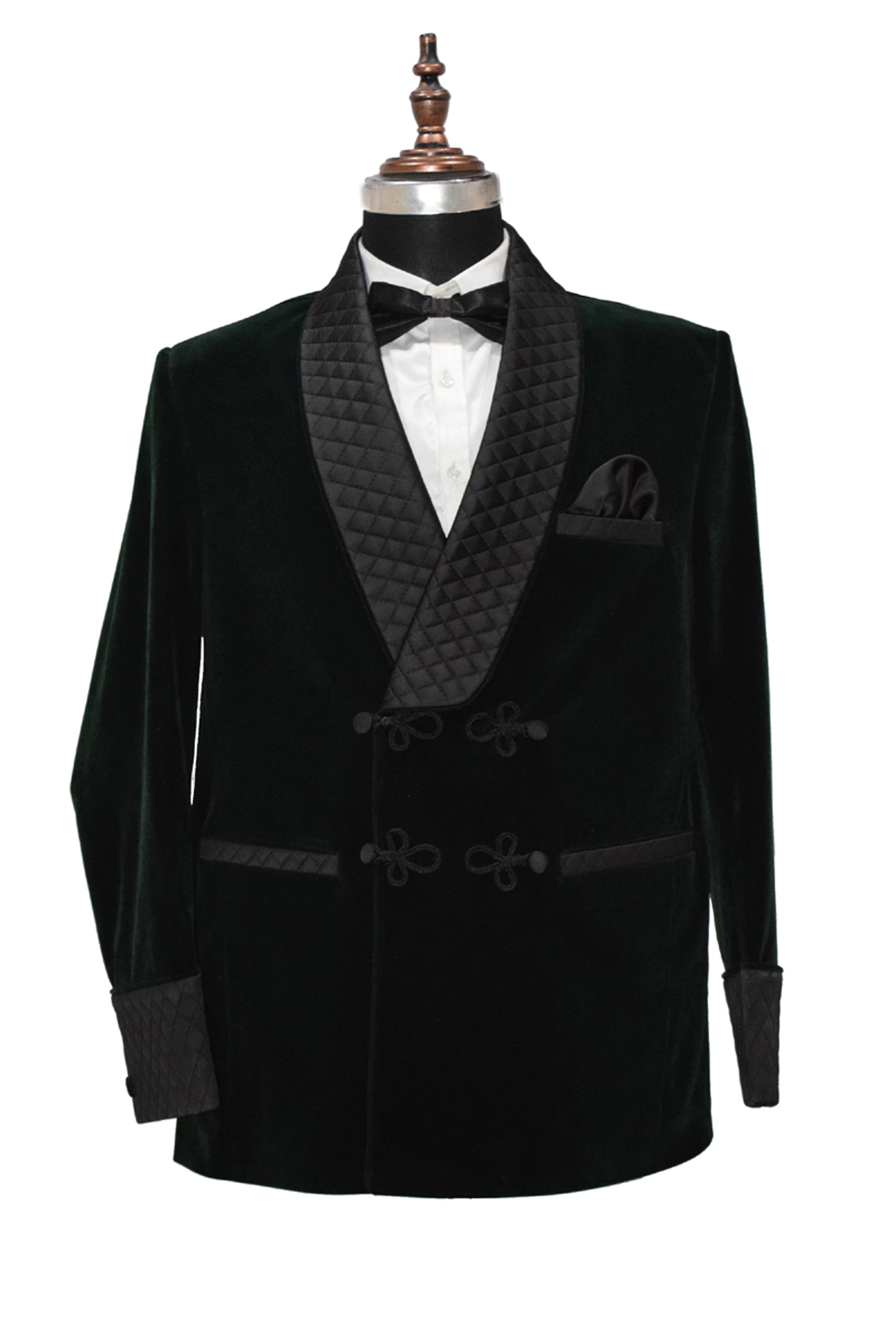 Men Green Smoking Jacket Party Wear Wedding Blazer - TrendsfashionIN