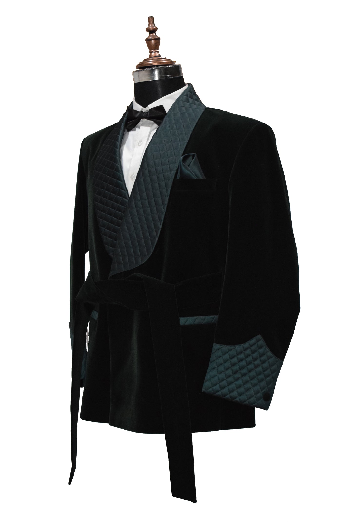 Men Green Smoking Jacket Party Wear Coat - TrendsfashionIN