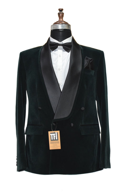 Men Green Smoking Jackets Dinner Party Wear Coats