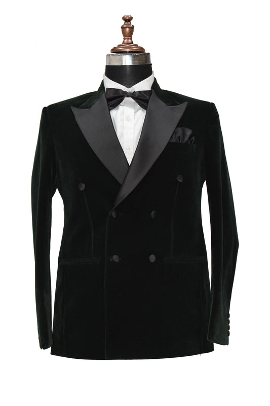 Men Green Smoking Jacket Dinner Party Wear Coats - TrendsfashionIN