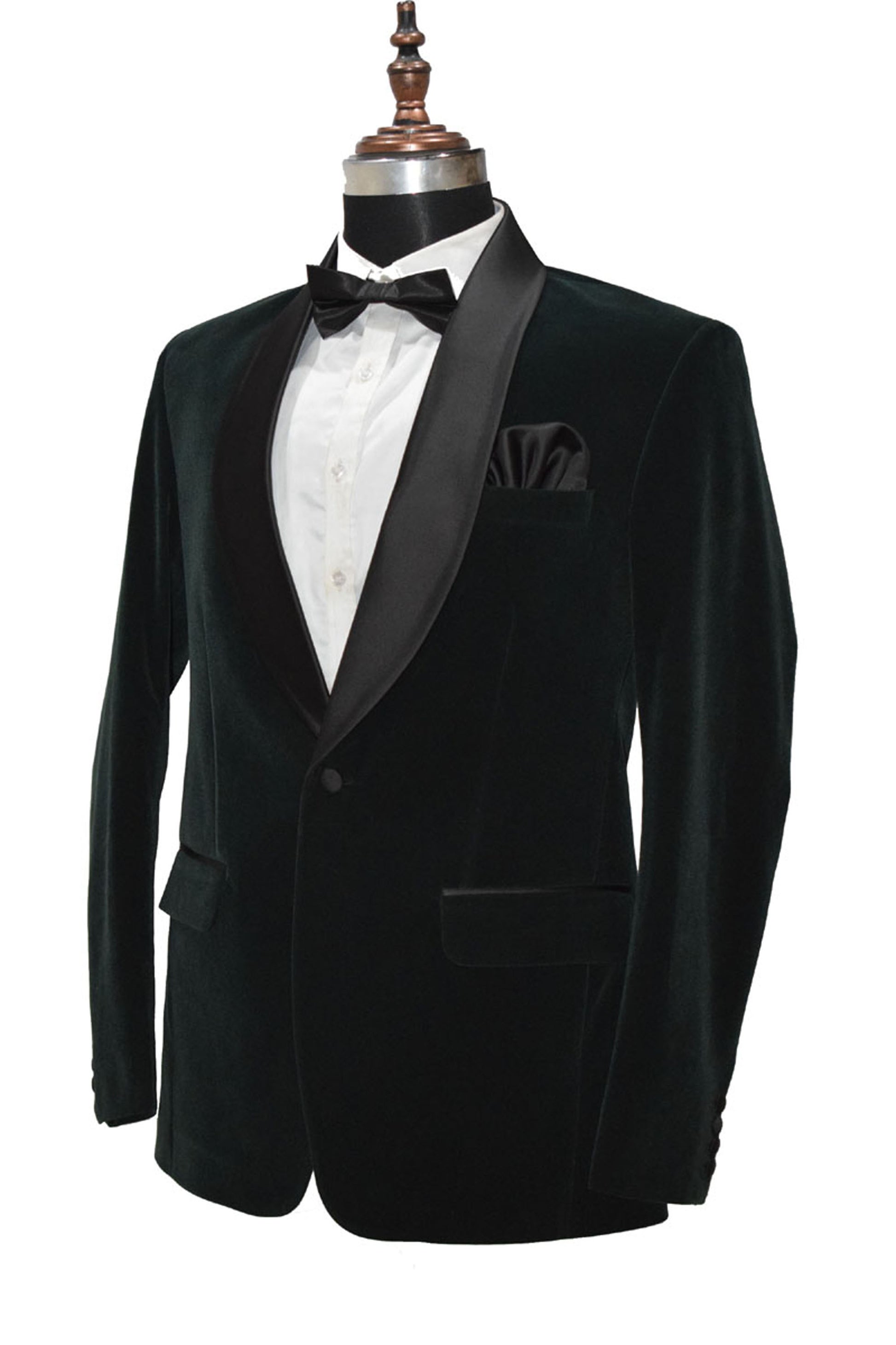 Men Green Smoking Jacket Dinner Party Wear Coat - TrendsfashionIN