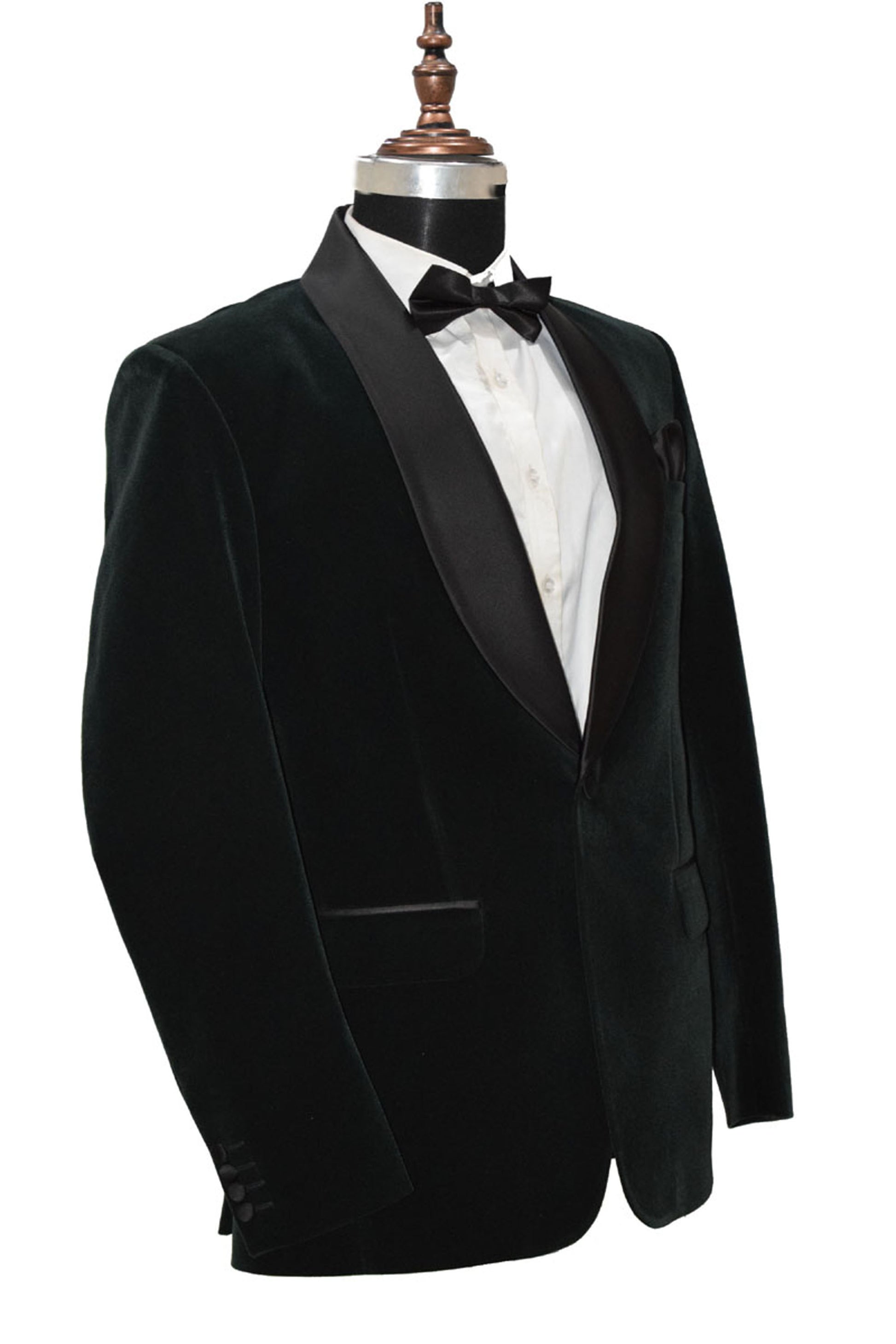 Men Green Smoking Jacket Dinner Party Wear Coat - TrendsfashionIN