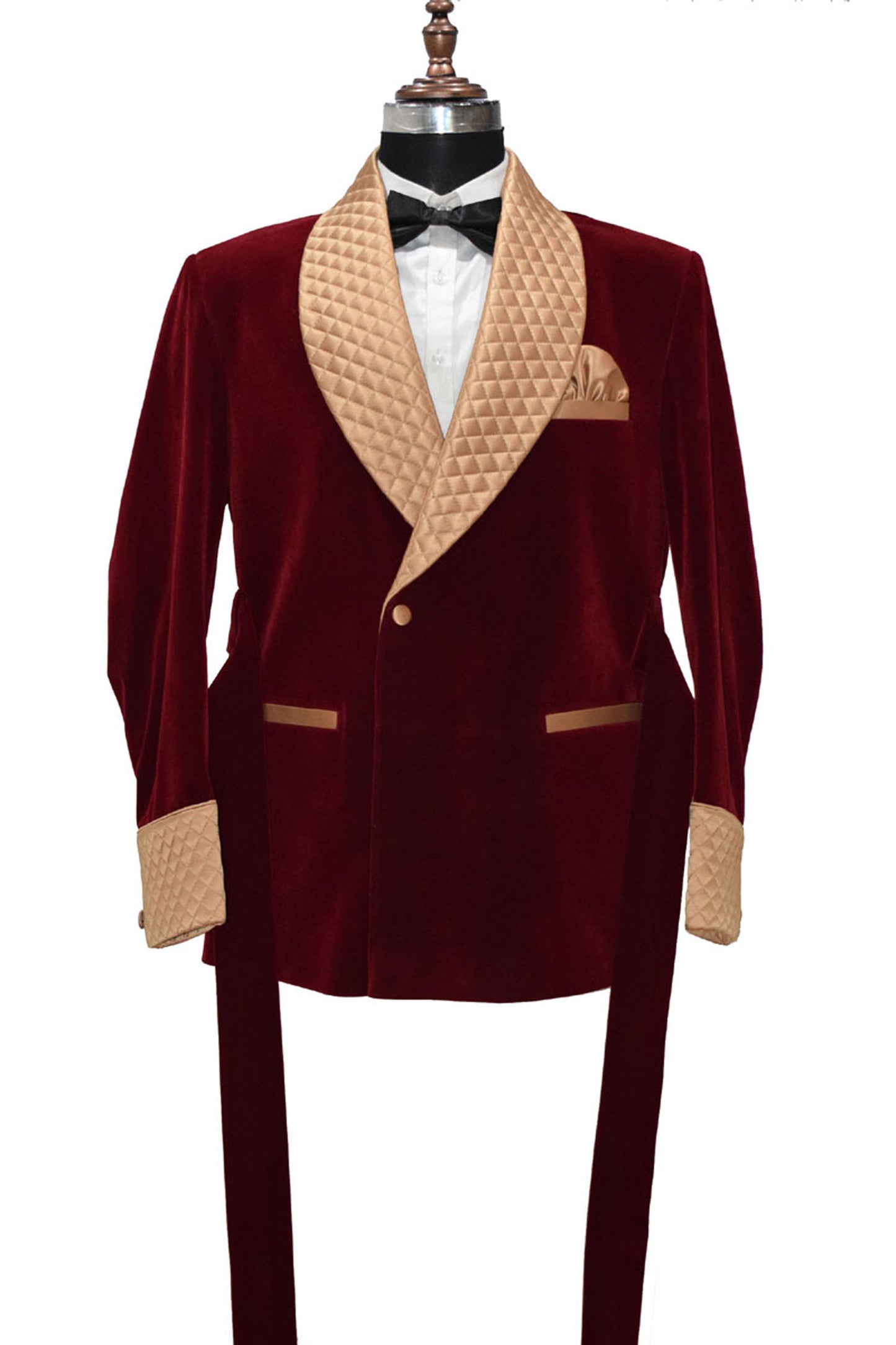 Men Maroon Smoking Jacket Dinner Party Wear Coats - TrendsfashionIN