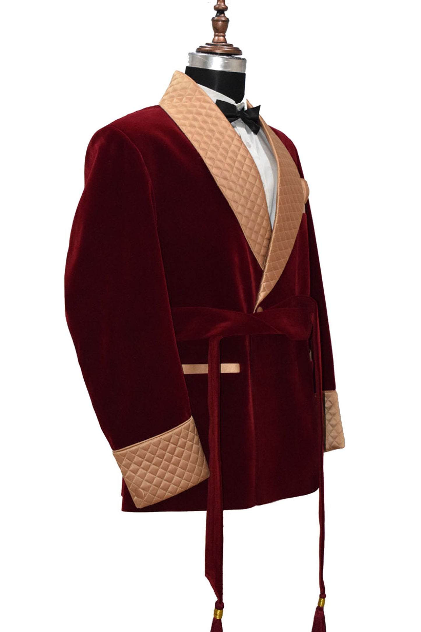 Men Maroon Smoking Jacket Dinner Party Wear Coats - TrendsfashionIN