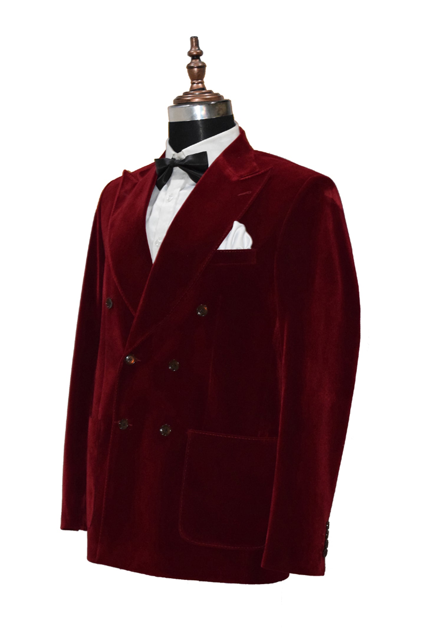 Men Maroon Smoking Jacket Dinner Party Wear Coat - TrendsfashionIN