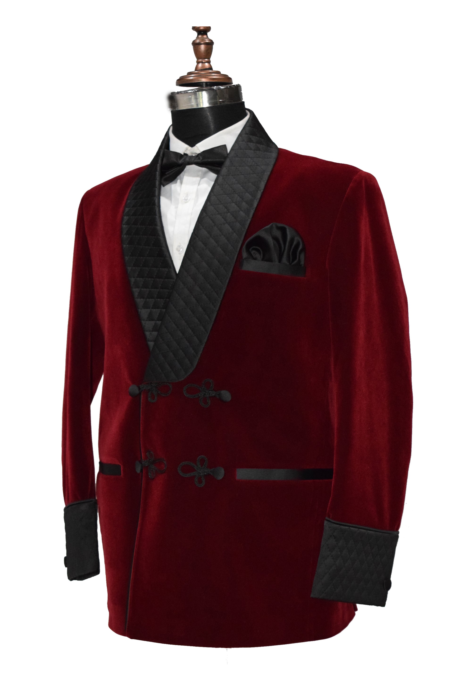 Men Maroon Smoking Jacket Dinner Party Wear Coats - TrendsfashionIN