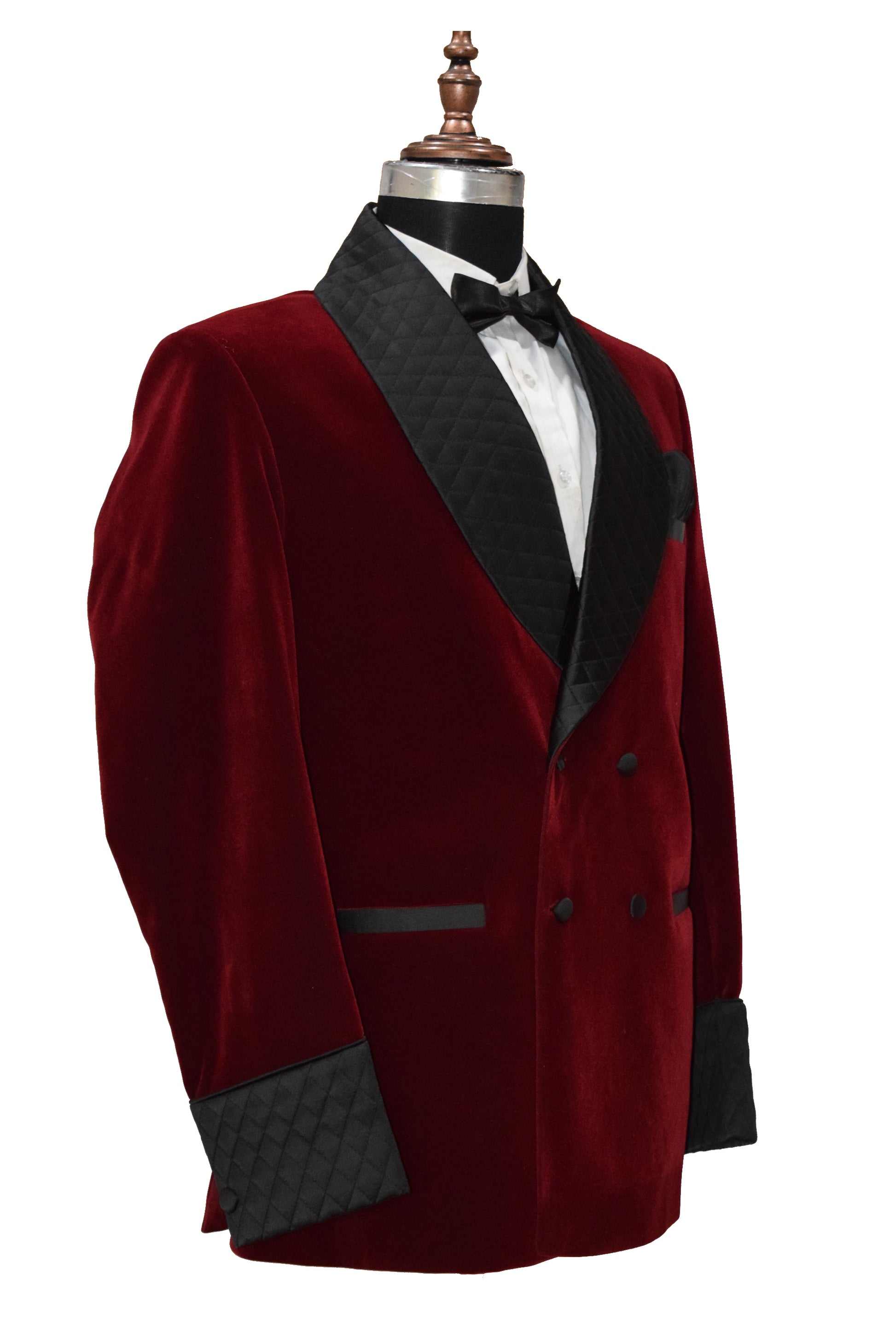 Men Maroon Smoking Jacket Wedding Party Wear Blazer - TrendsfashionIN