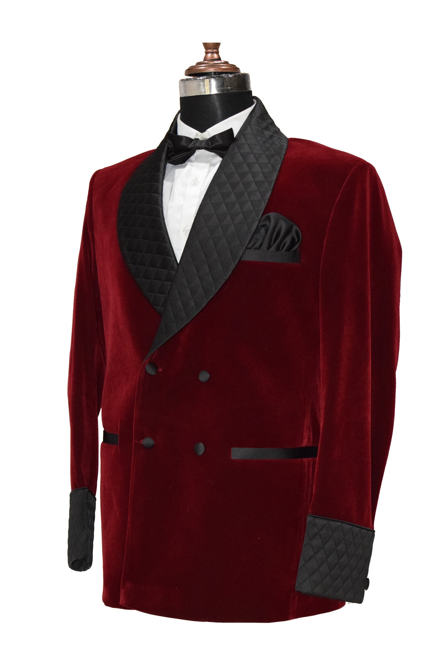 Men Maroon Smoking Jacket Wedding Party Wear Blazer - TrendsfashionIN