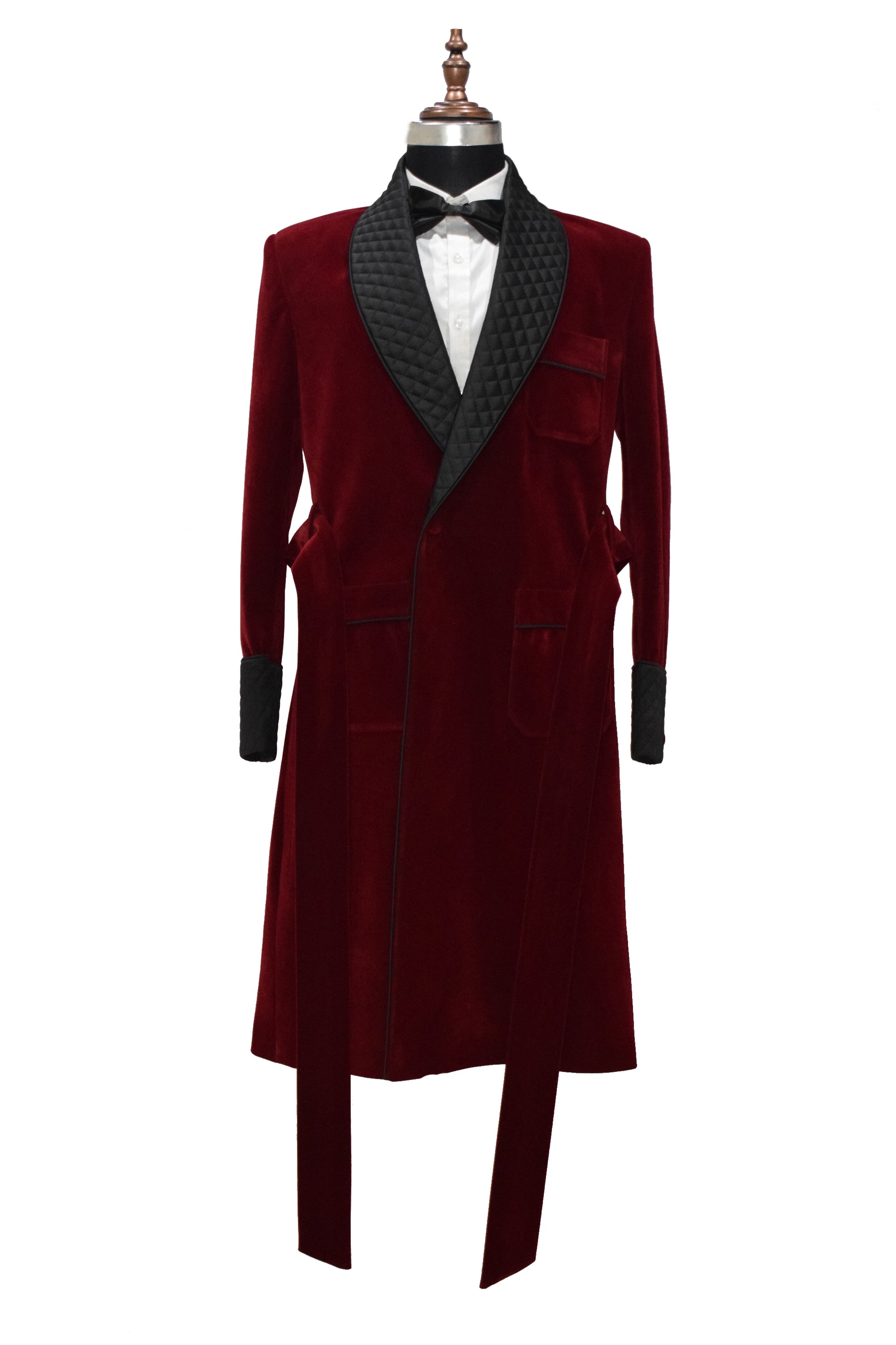 Men Maroon Smoking Gown Dinner Party Wear Long Gown - TrendsfashionIN