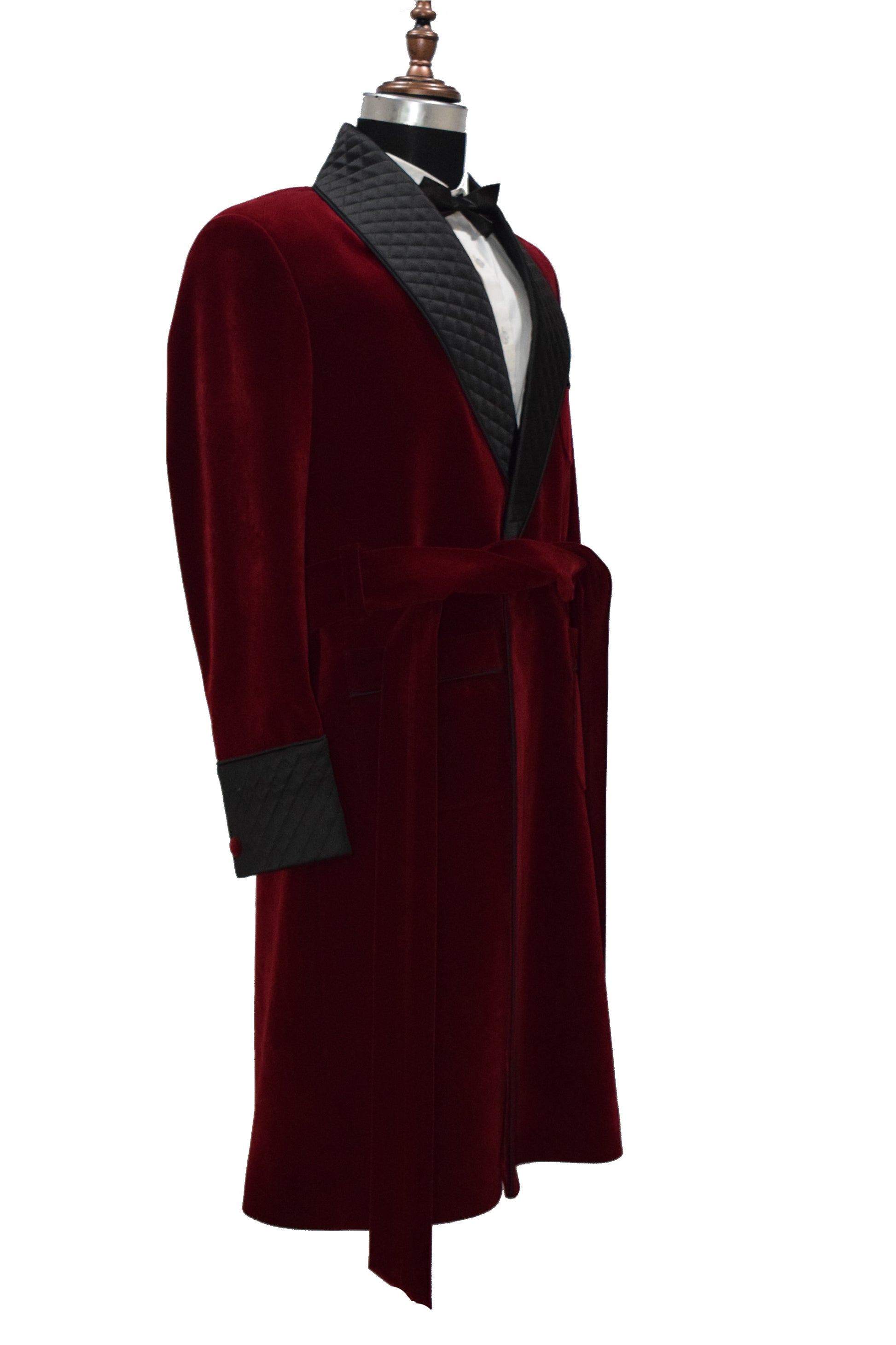 Men Maroon Smoking Gown Dinner Party Wear Long Gown - TrendsfashionIN