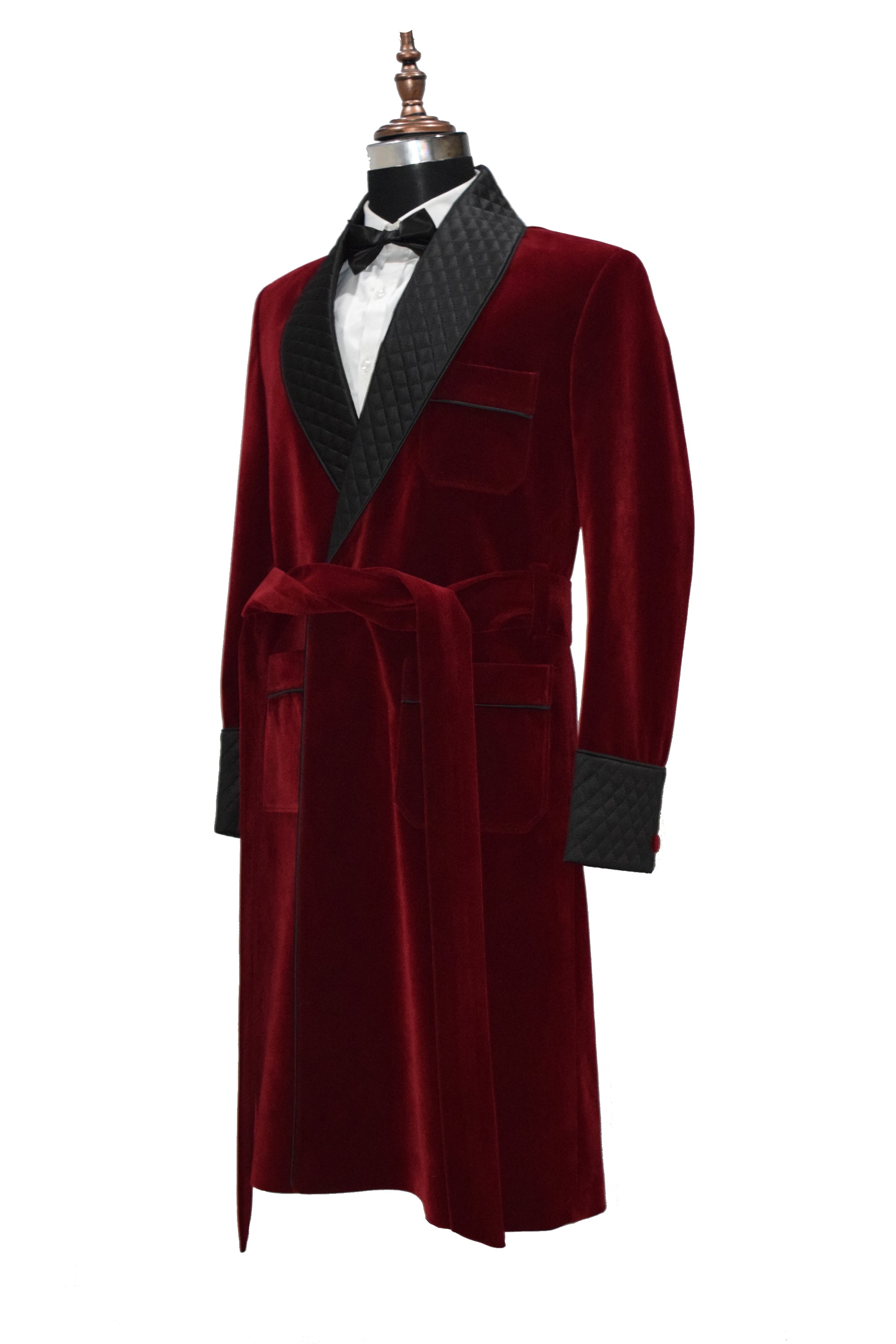 Men Maroon Smoking Gown Dinner Party Wear Long Gown - TrendsfashionIN