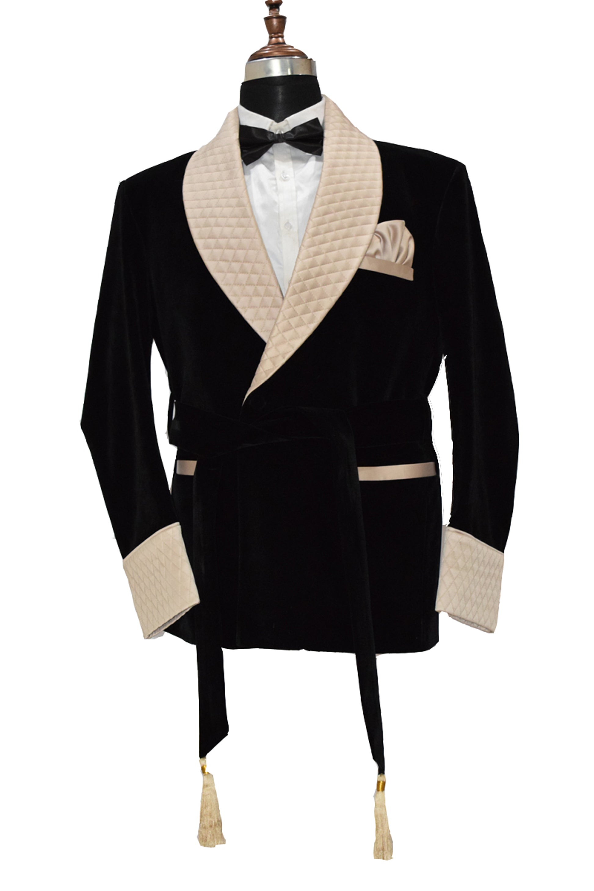 Men Black Smoking Jacket Dinner Party Wear Coat - TrendsfashionIN