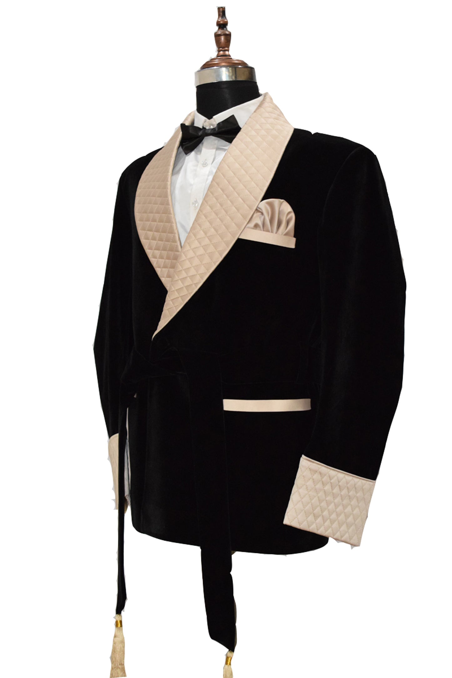 Men Black Smoking Jacket Dinner Party Wear Coat - TrendsfashionIN