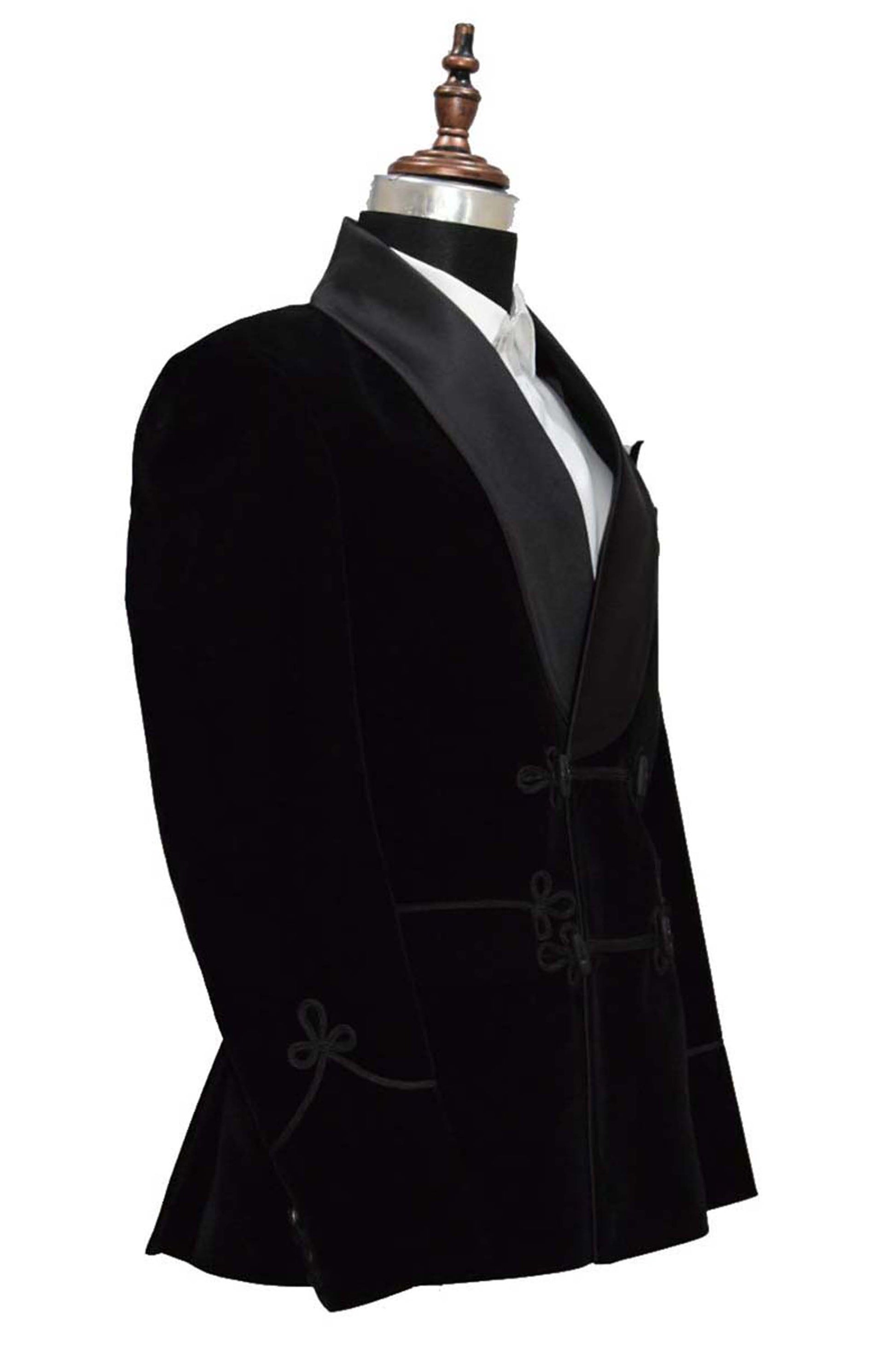 Men Black Smoking Jacket Dinner Party Wear Coats - TrendsfashionIN