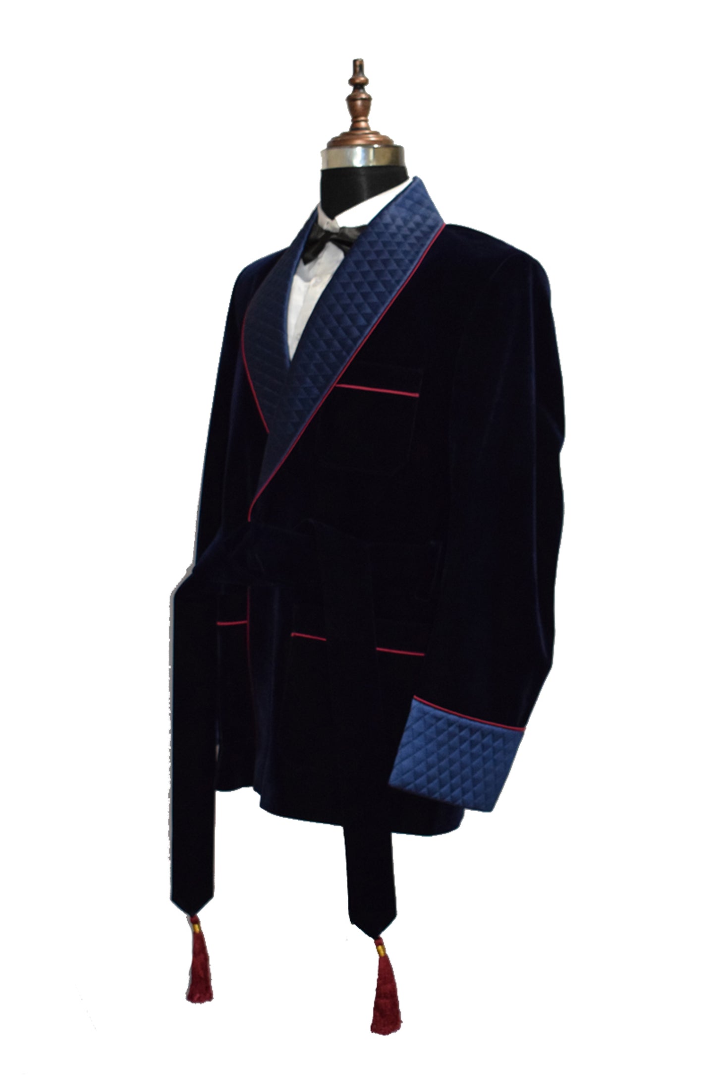 Men Navy Blue Smoking Jackets Dinner Party Wear Coat - TrendsfashionIN