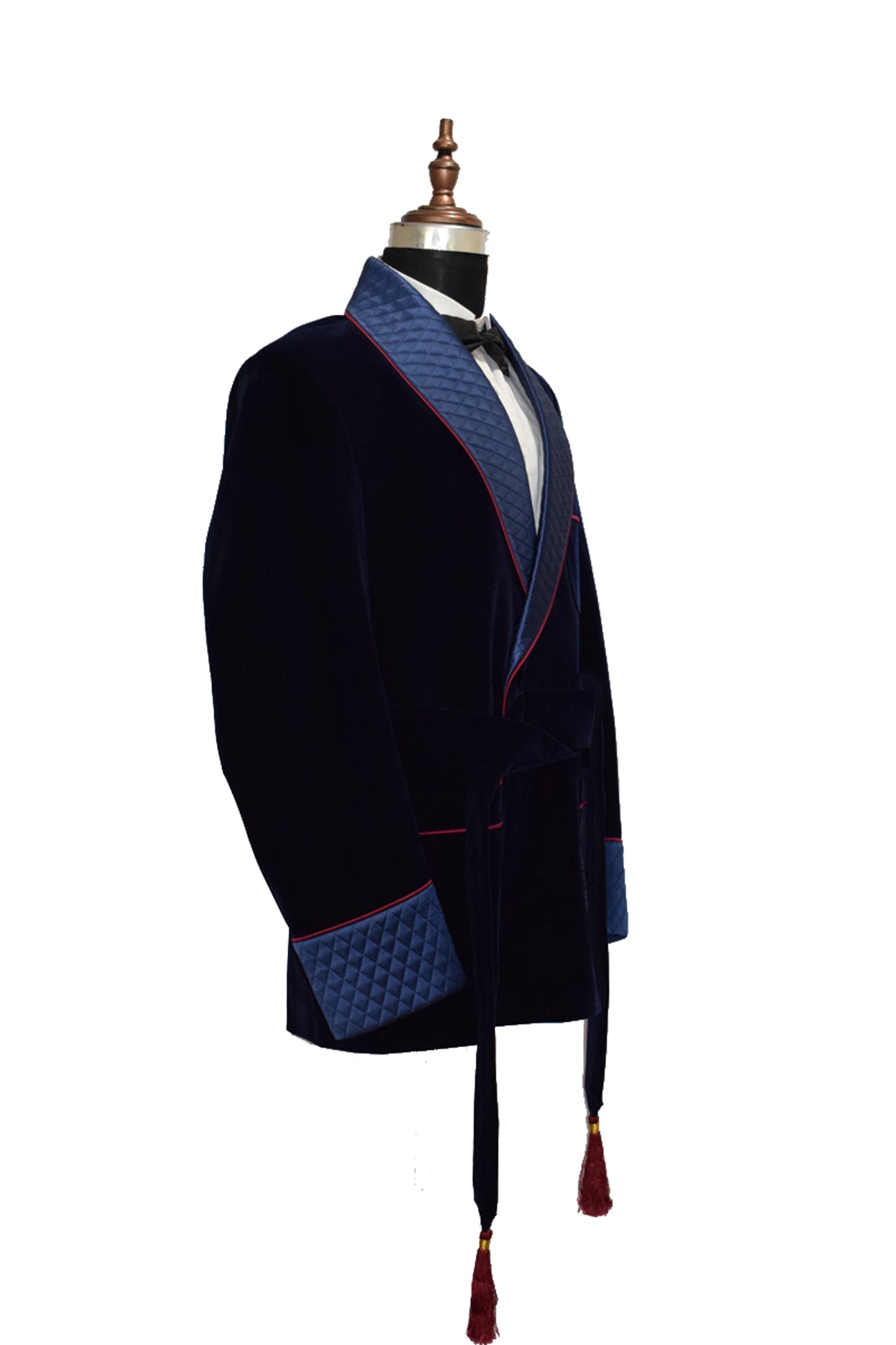 Men Navy Blue Smoking Jackets Dinner Party Wear Coat - TrendsfashionIN