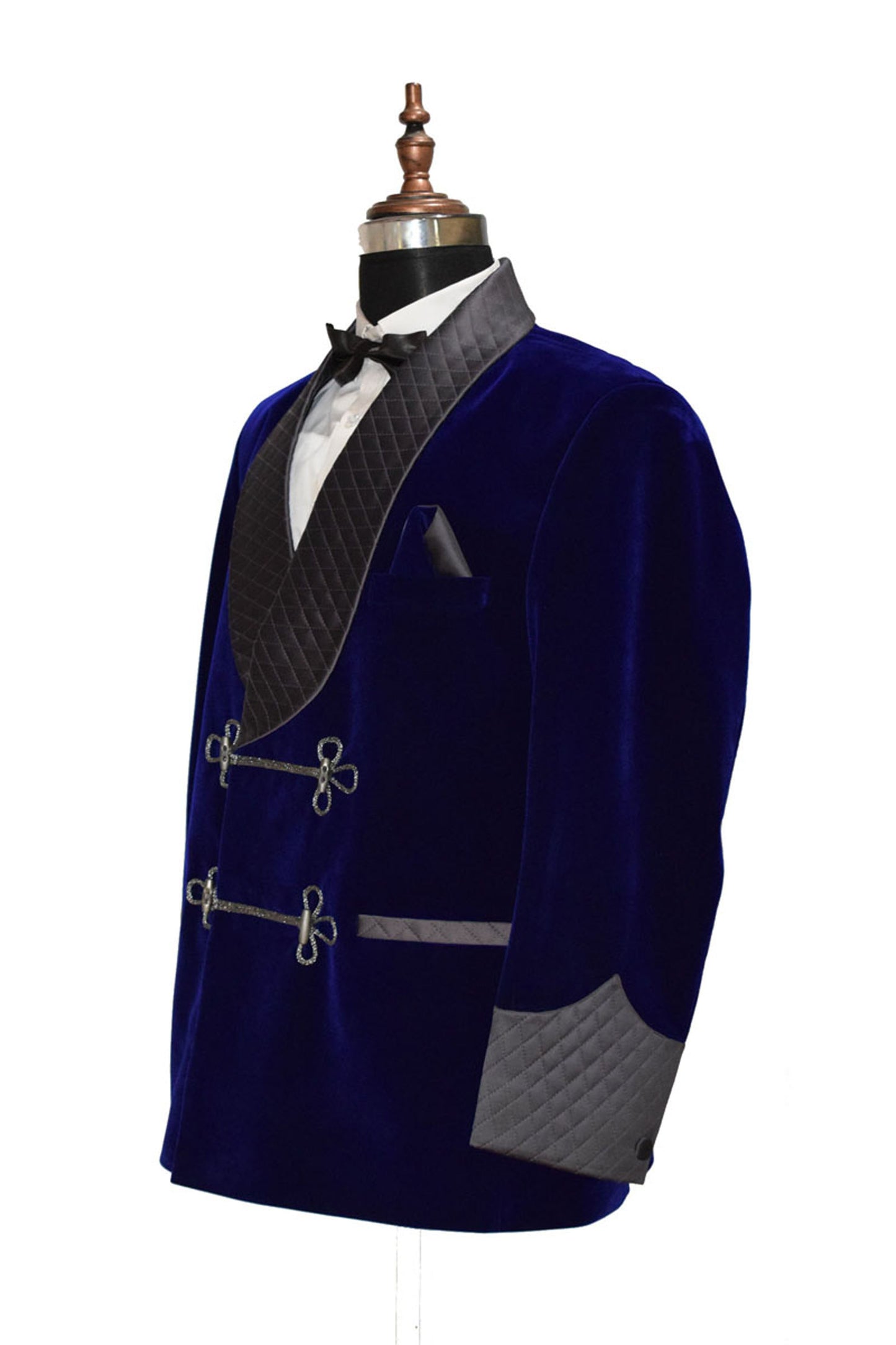 Men Royal Blue Smoking Jacket Dinner Party Wear Coats - TrendsfashionIN