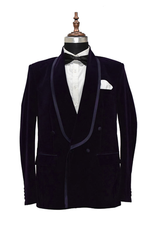 Men Purple Smoking Jacket Dinner Party Wear Coats - TrendsfashionIN