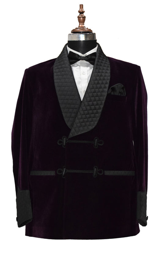 Men Purple Smoking Jacket Dinner Party Wear Blazer - TrendsfashionIN