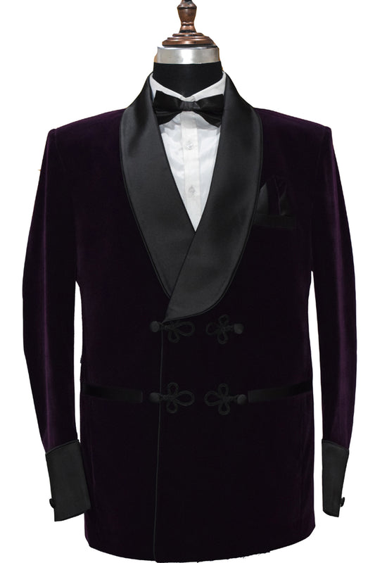 Men Purple Smoking Jacket Dinner Party Wear Blazer - TrendsfashionIN