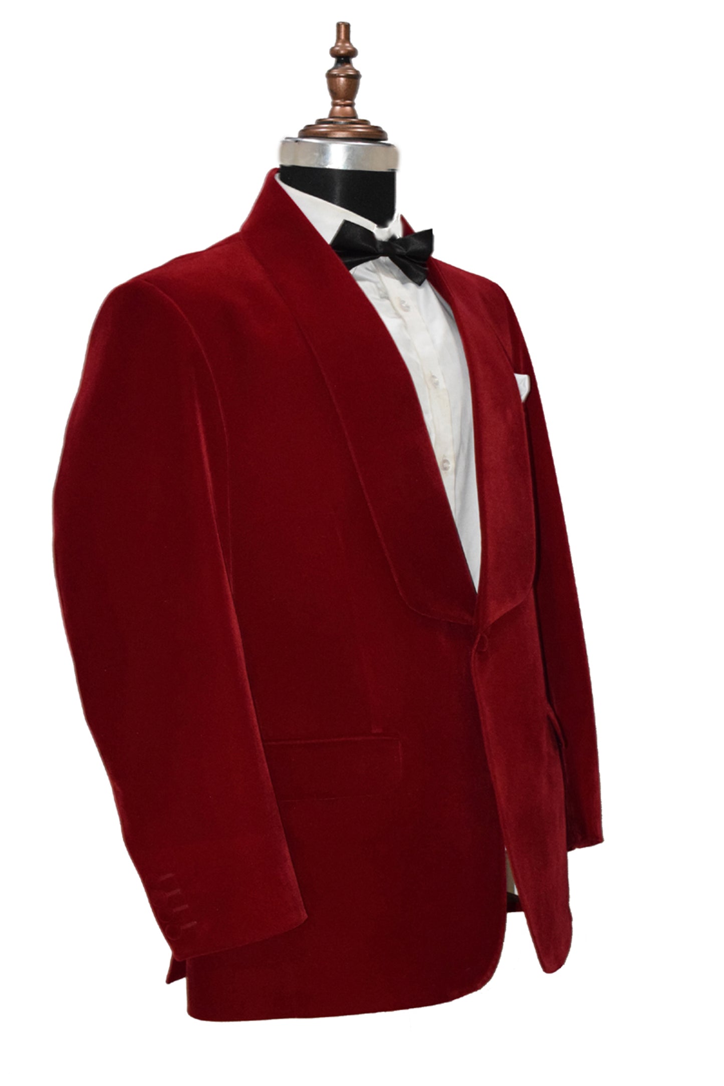 Men Red Smoking Jacket Dinner Party Wear Blazer - TrendsfashionIN